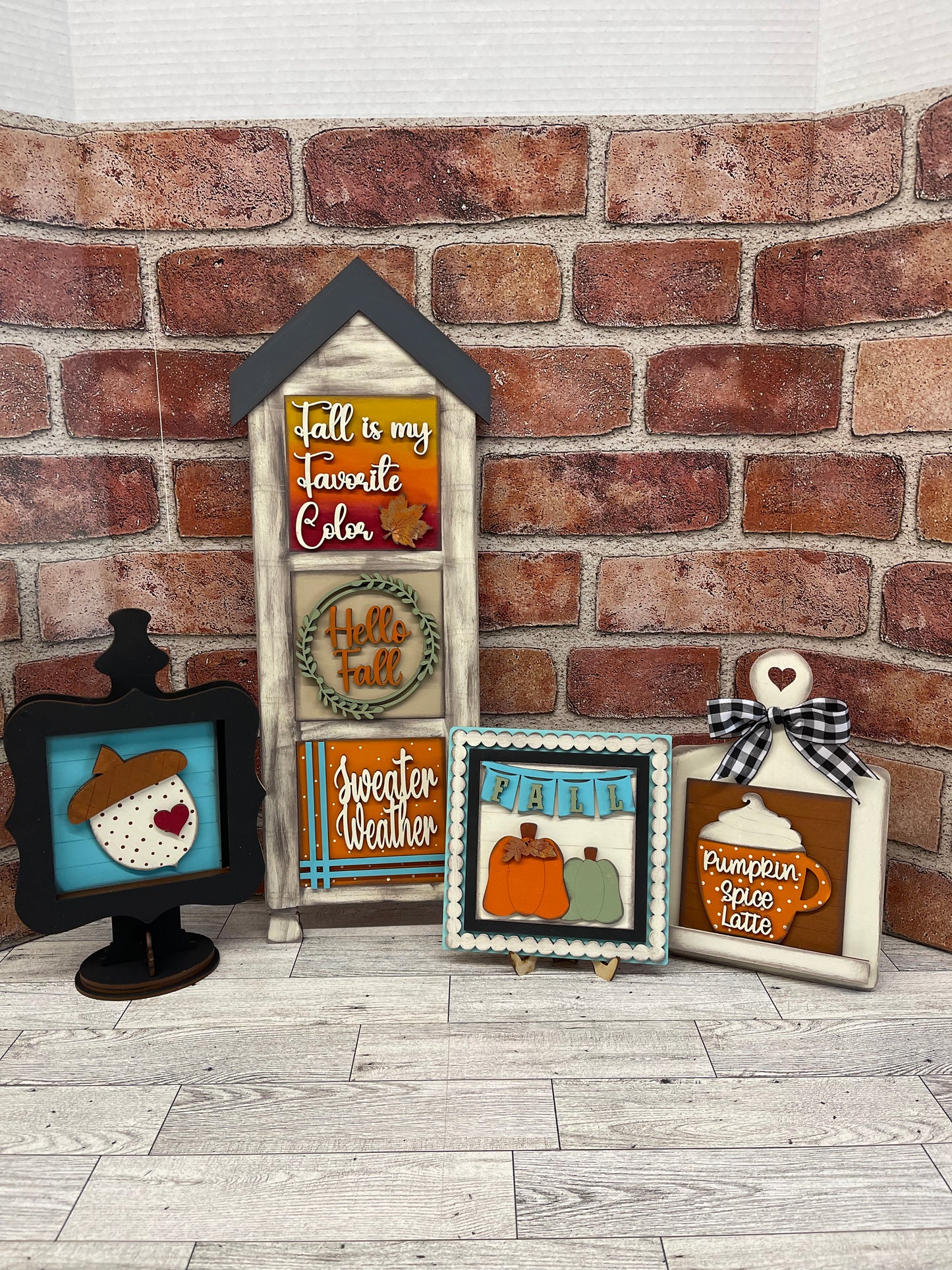 Sets of 3 Fall Blocks only Kit, DIY Unpainted Wooden Kit, DIY Blocks for Leaning Ladder Kit