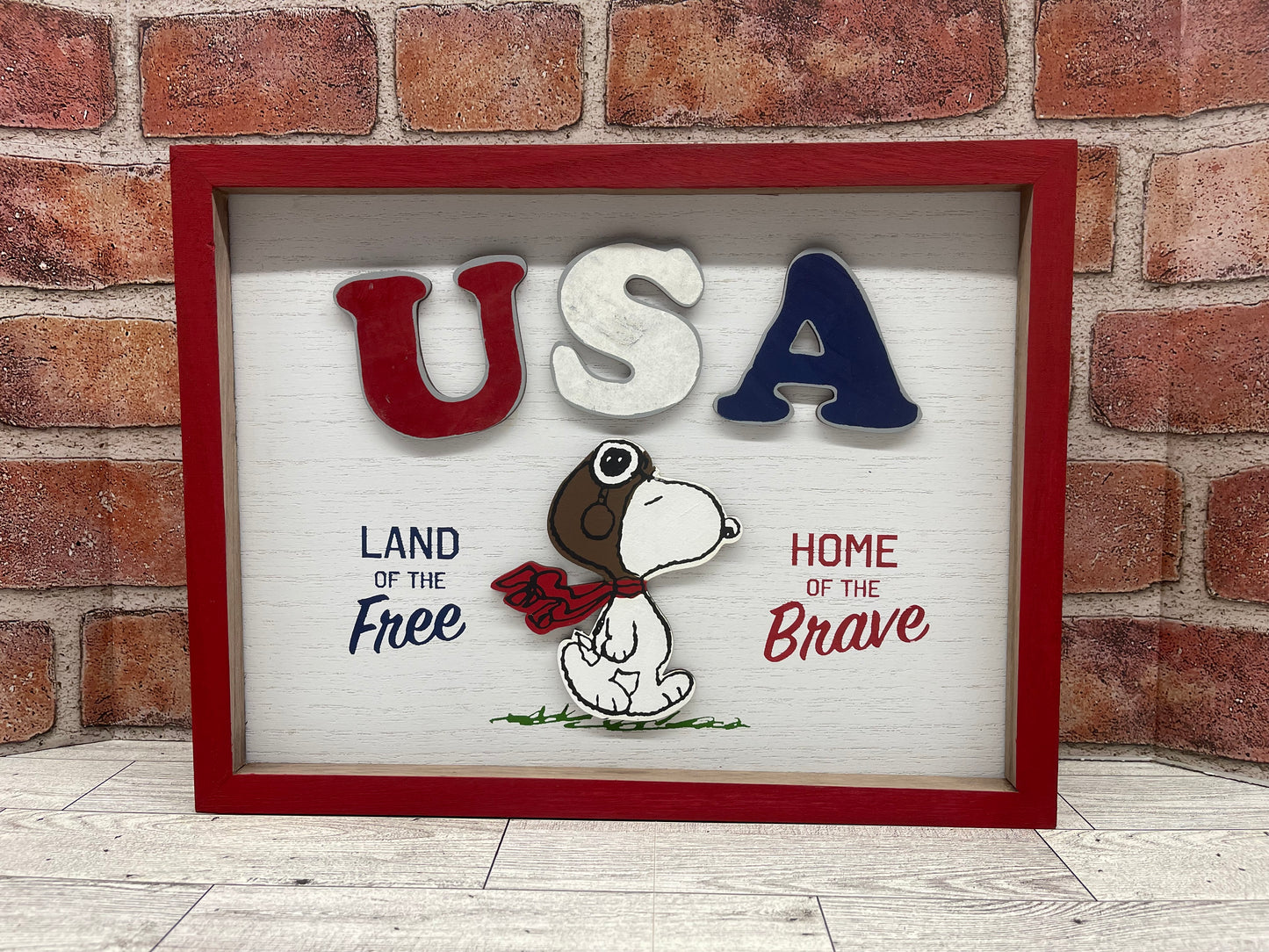Snoopy USA - Patriotic - Cutout unpainted wood ready for you to paint (sign not included)