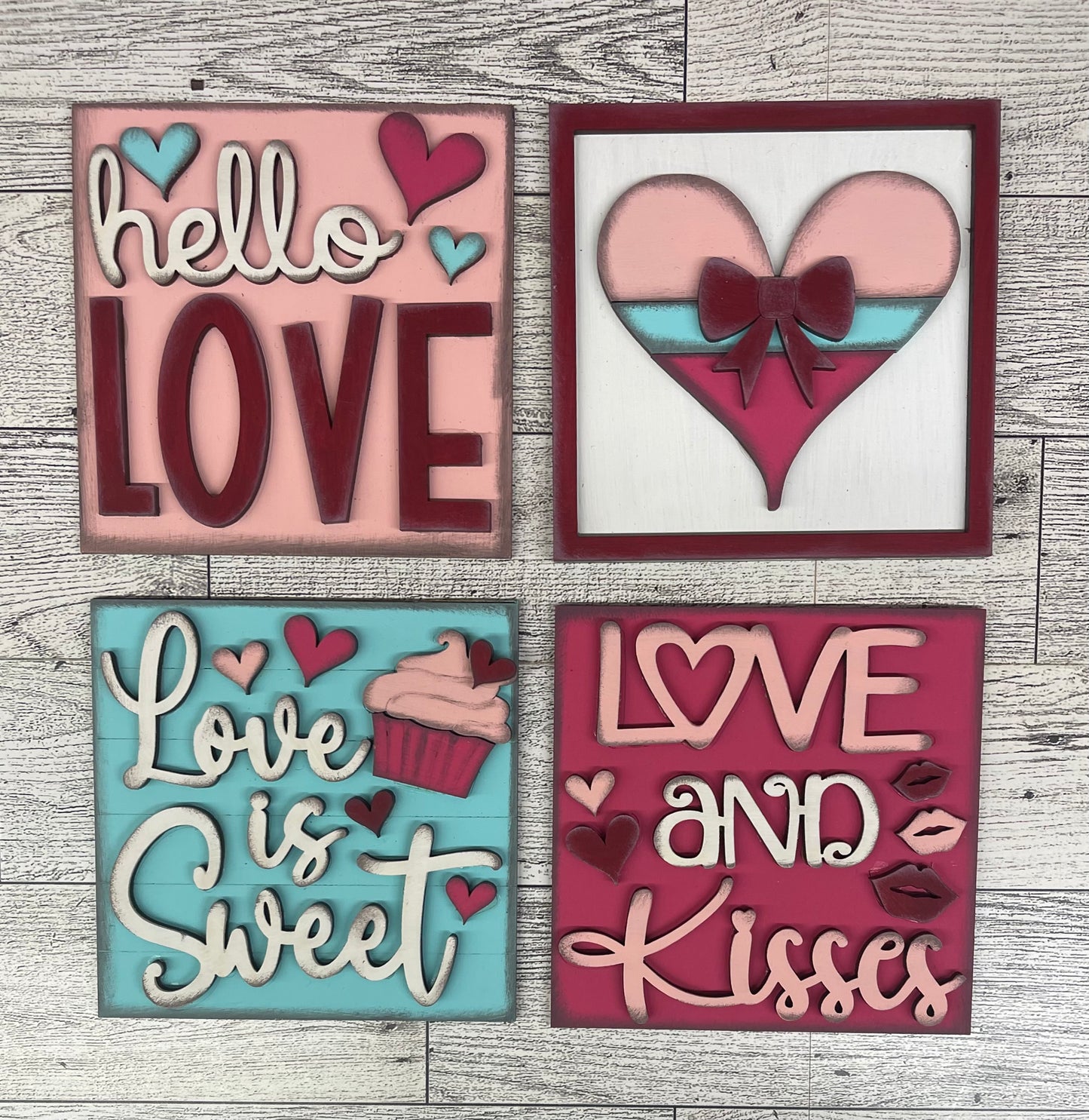 Valentines Leaning ladder inserts and fence cutouts - unpainted wooden cutouts, ready for you to paint (Copy)