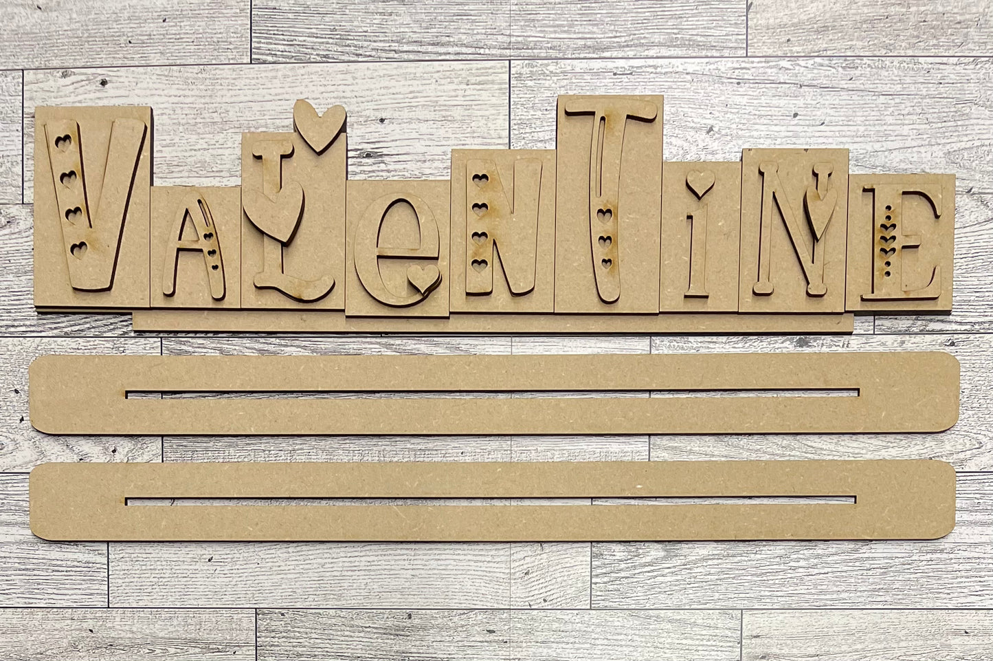 Valentine Word Large 15” wood cutouts, unpainted ready for you to paint