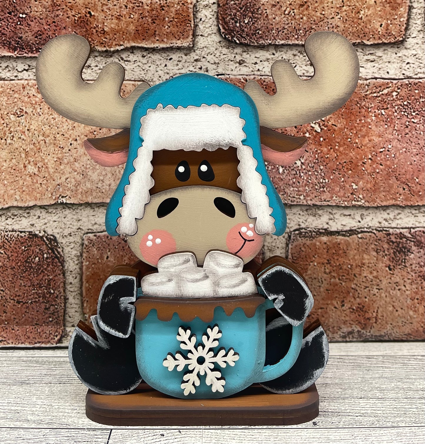 December Craft Kit - Winter Moose Themed - basket and water globe not included
