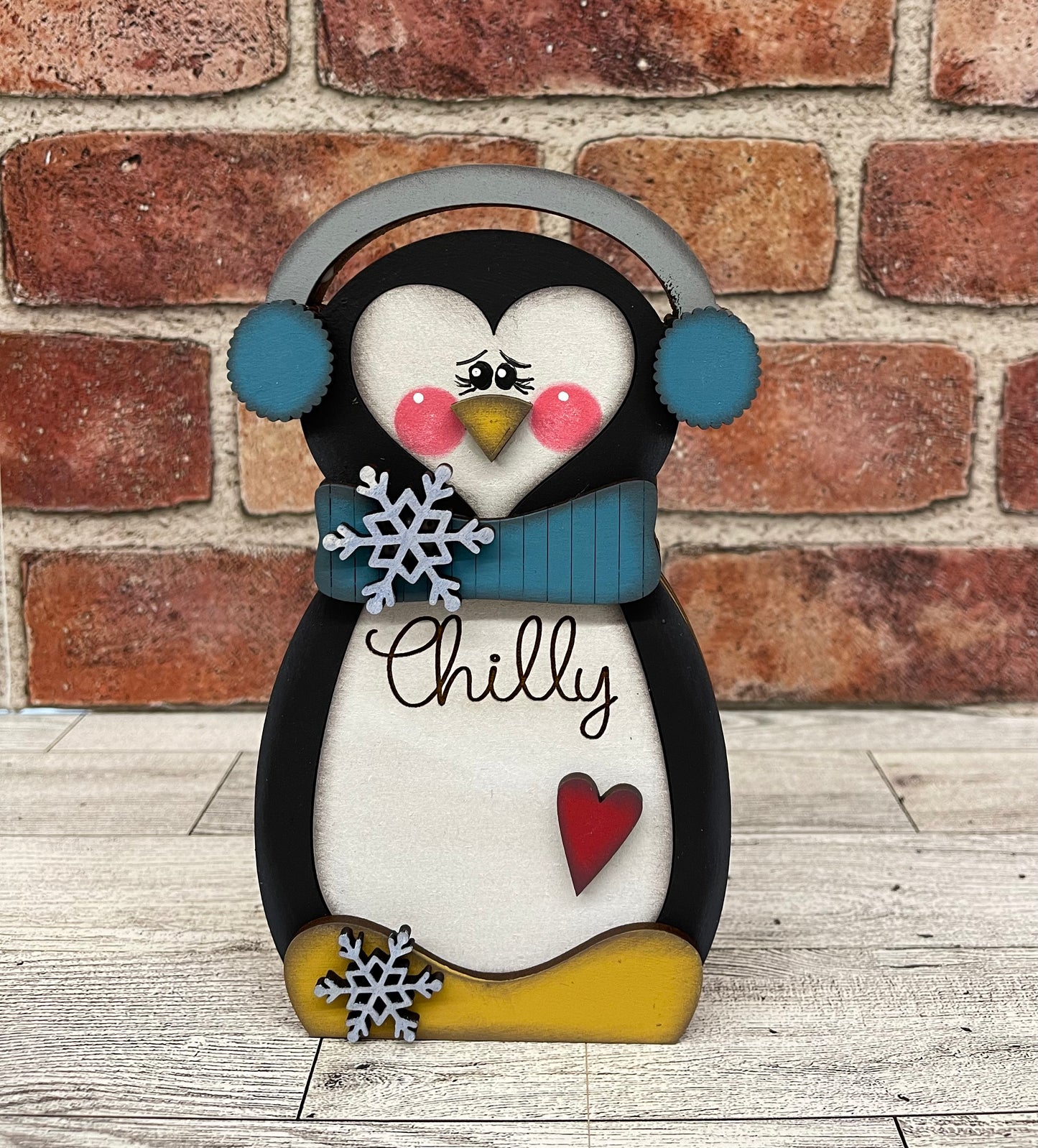 Penguin Chunky shelf sitters cutouts, unpainted wooden cutout, ready for you to paint