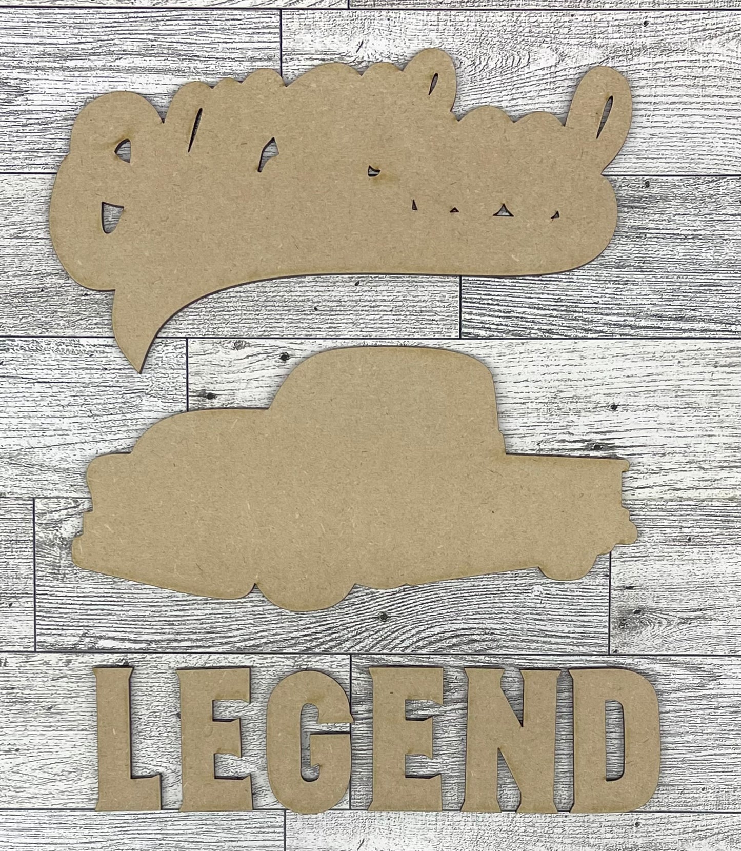 Old School Legend - unpainted wooden cutouts, ready for you to paint