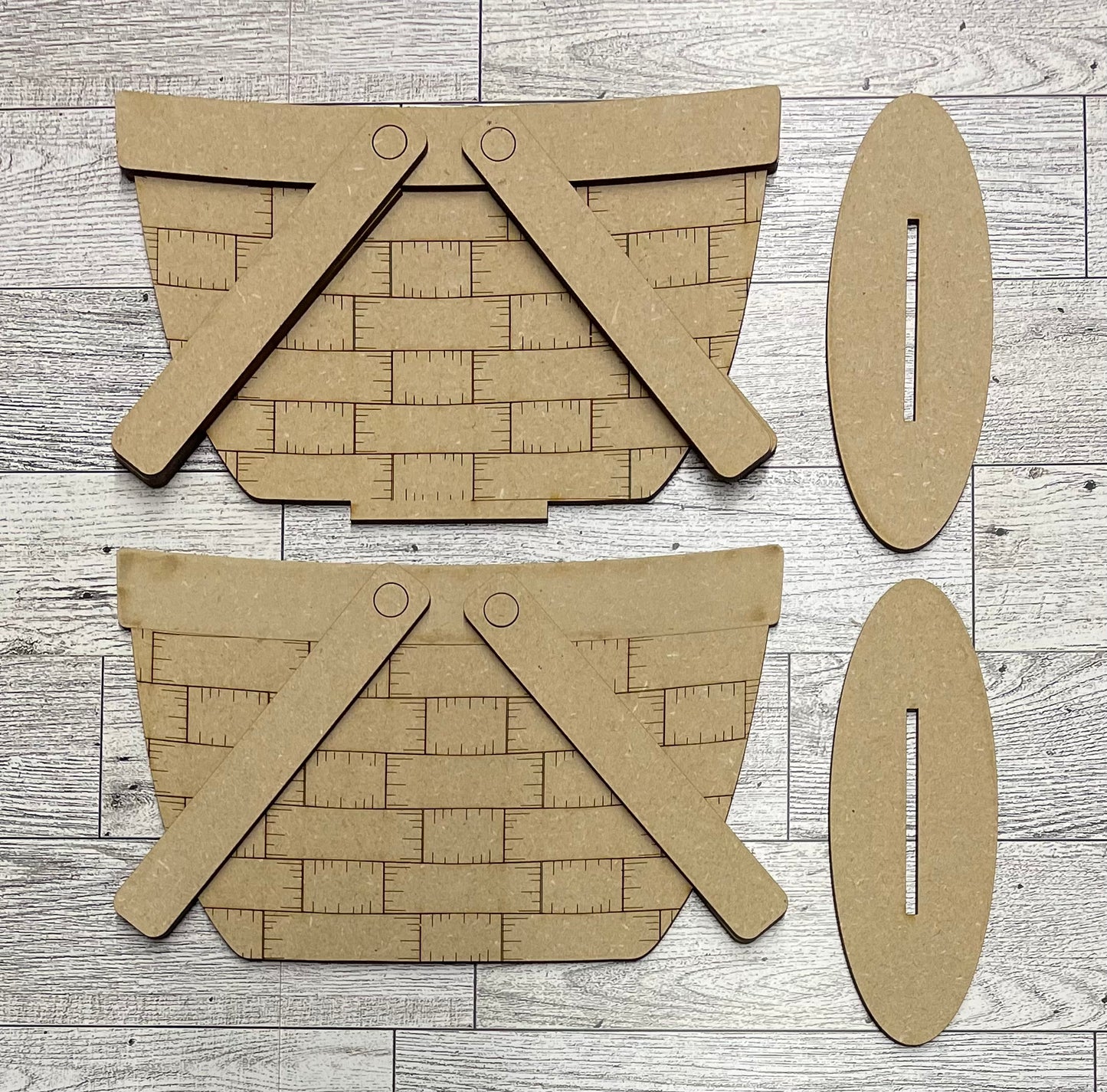 Reversible Basket for inserts - cutouts unpainted ready for you to finish