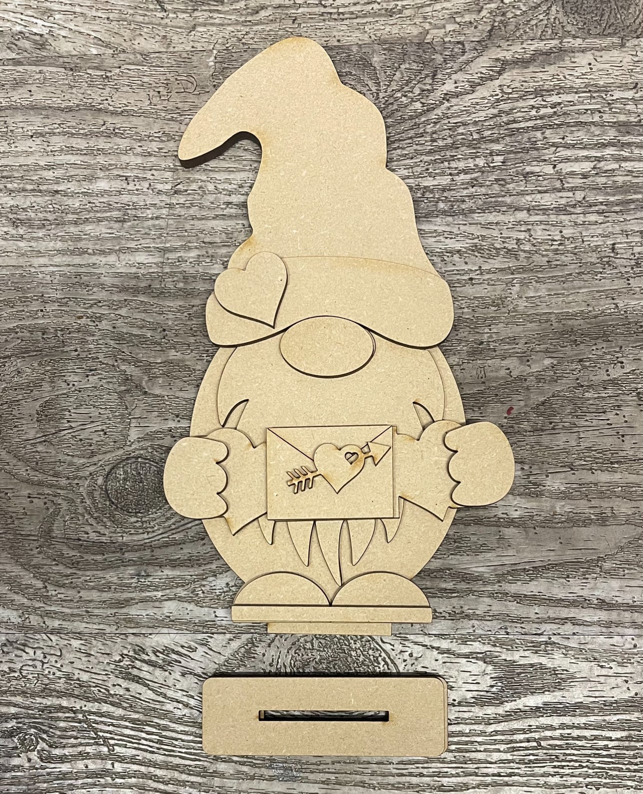 Valentine’s Gnome - Boy or Girl wood cutouts, unpainted ready for you to paint