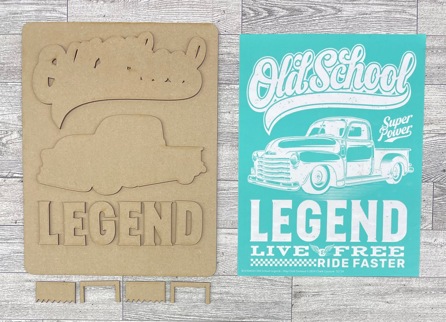Old School Legend - unpainted wooden cutouts, ready for you to paint