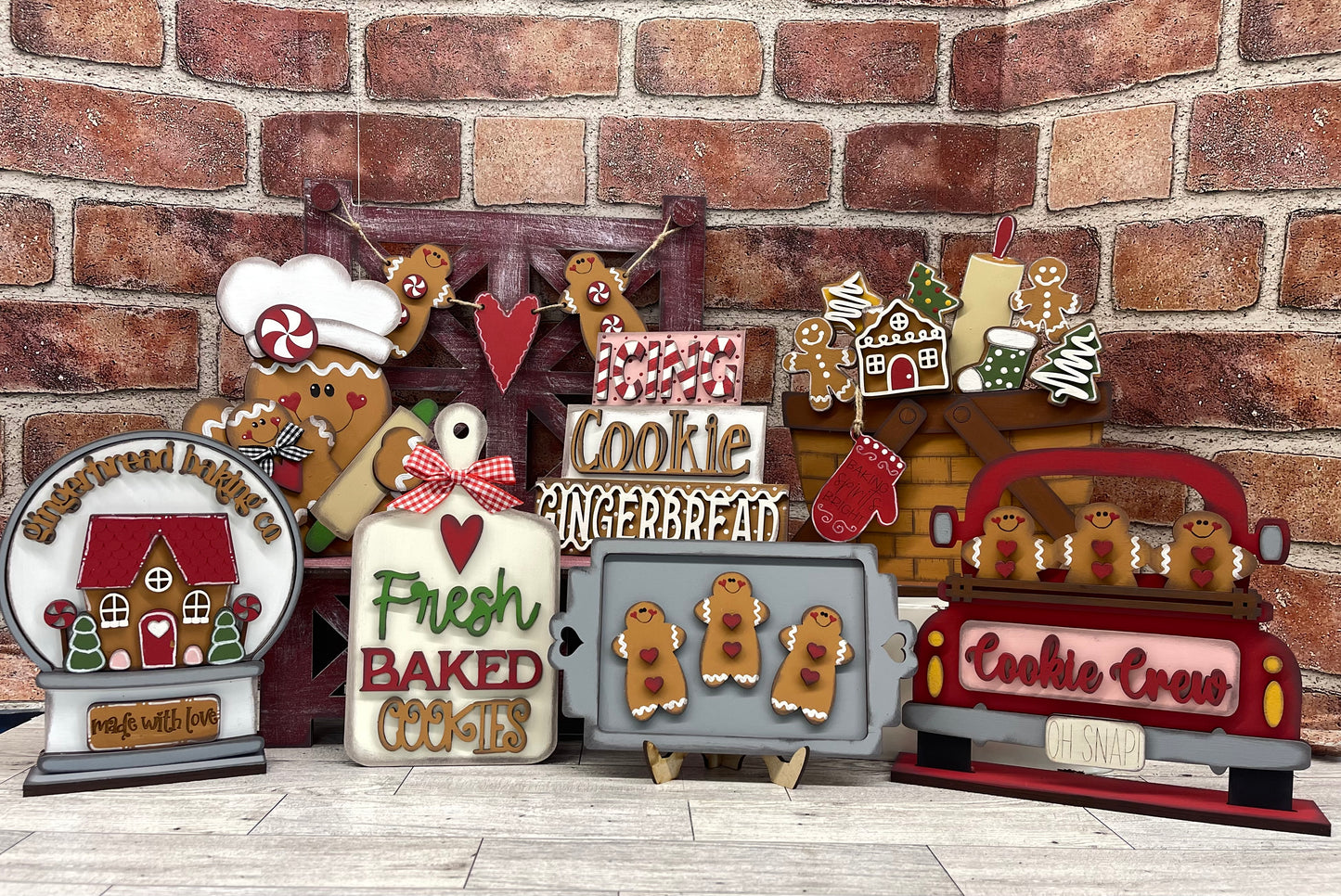July Craft Kit - Gingerbread Themed - basket and water globe not included