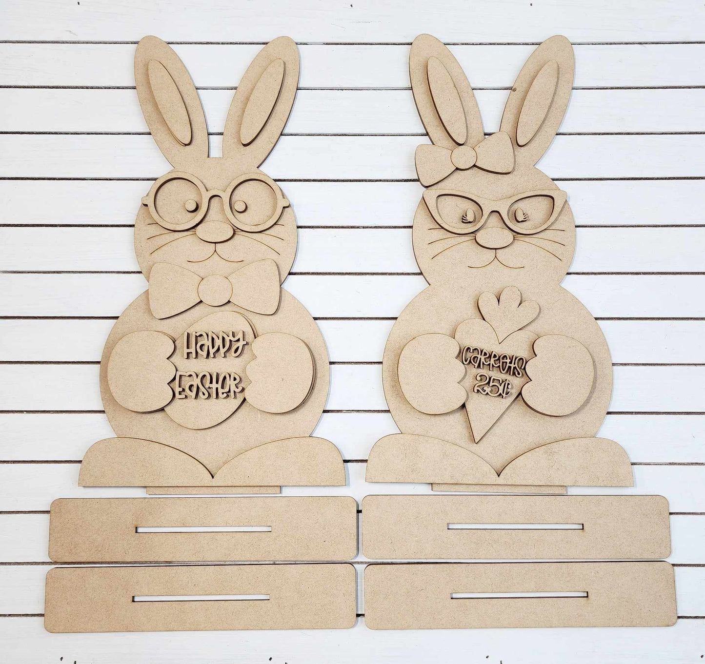 Easter Bunny - Large Stander - Boy or Girl - Wood Cutouts unpainted ready for you to paint