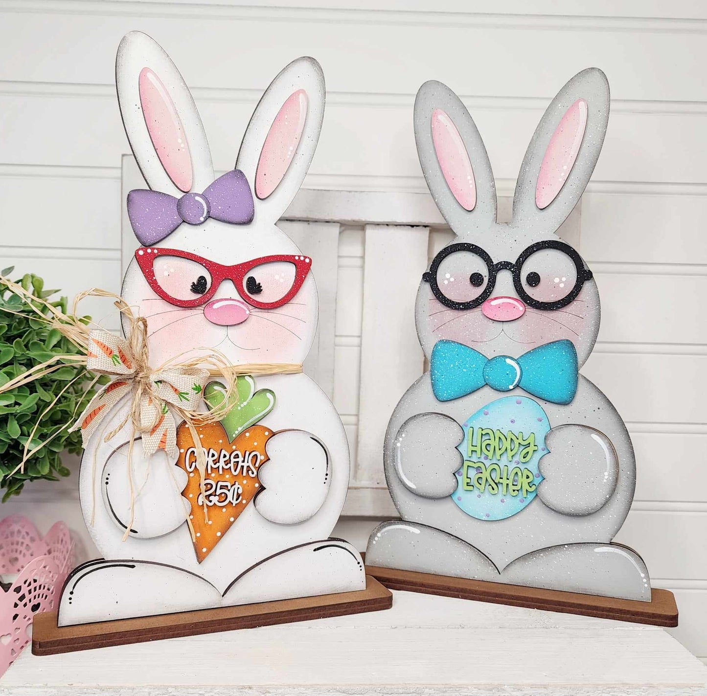 Easter Bunny - Large Stander - Boy or Girl - Wood Cutouts unpainted ready for you to paint