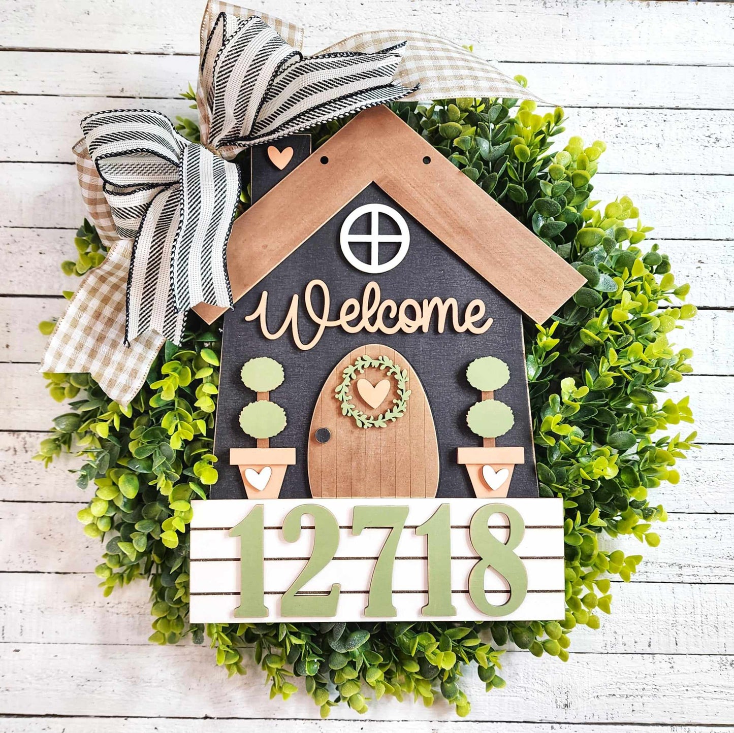 Welcome Home sign for wreath, standing or hanging cutouts - unpainted wooden cutouts, ready for you to paint