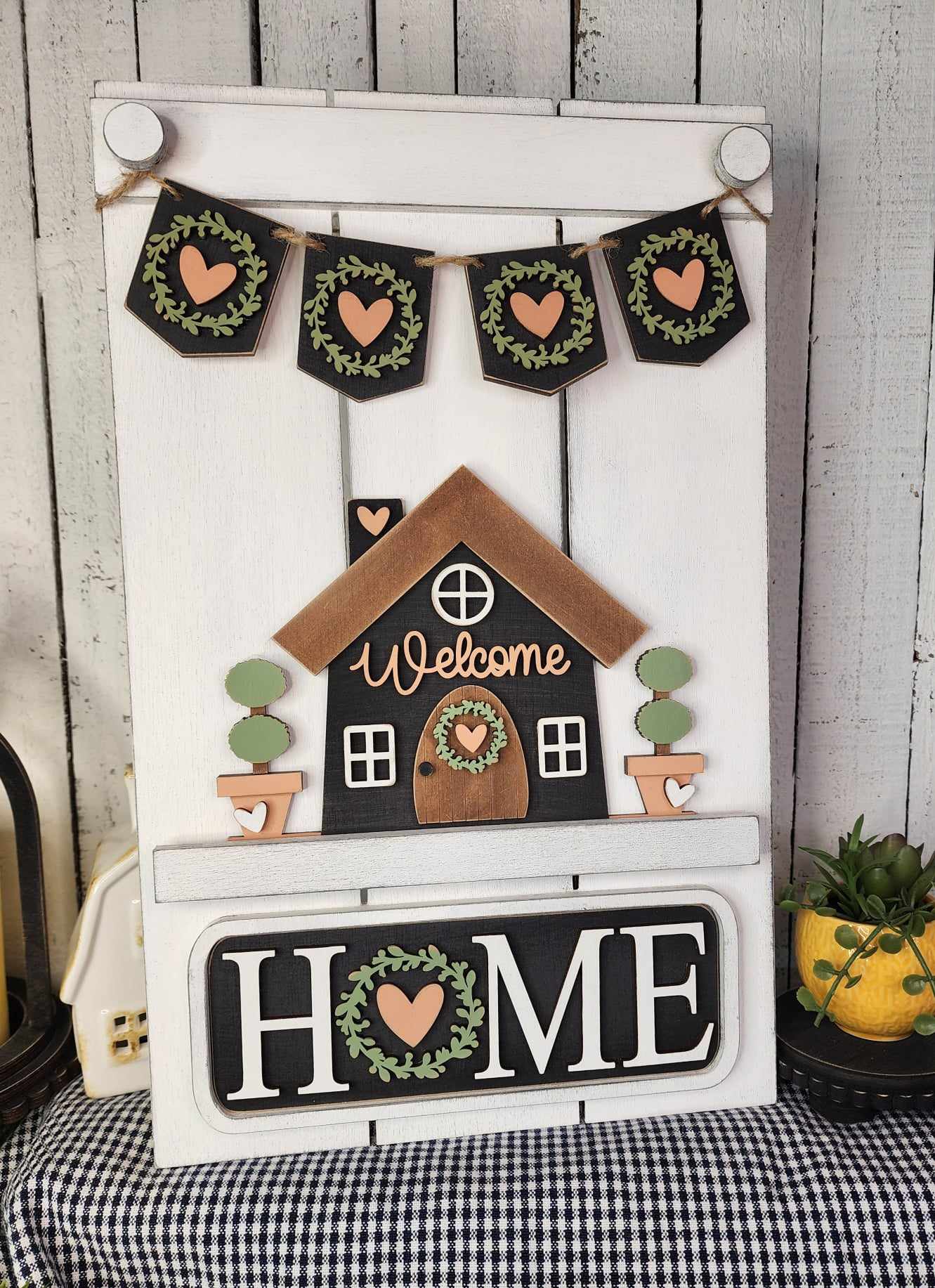 Welcome Home Truck Insert cutouts - unpainted wooden cutouts, ready for you to paint