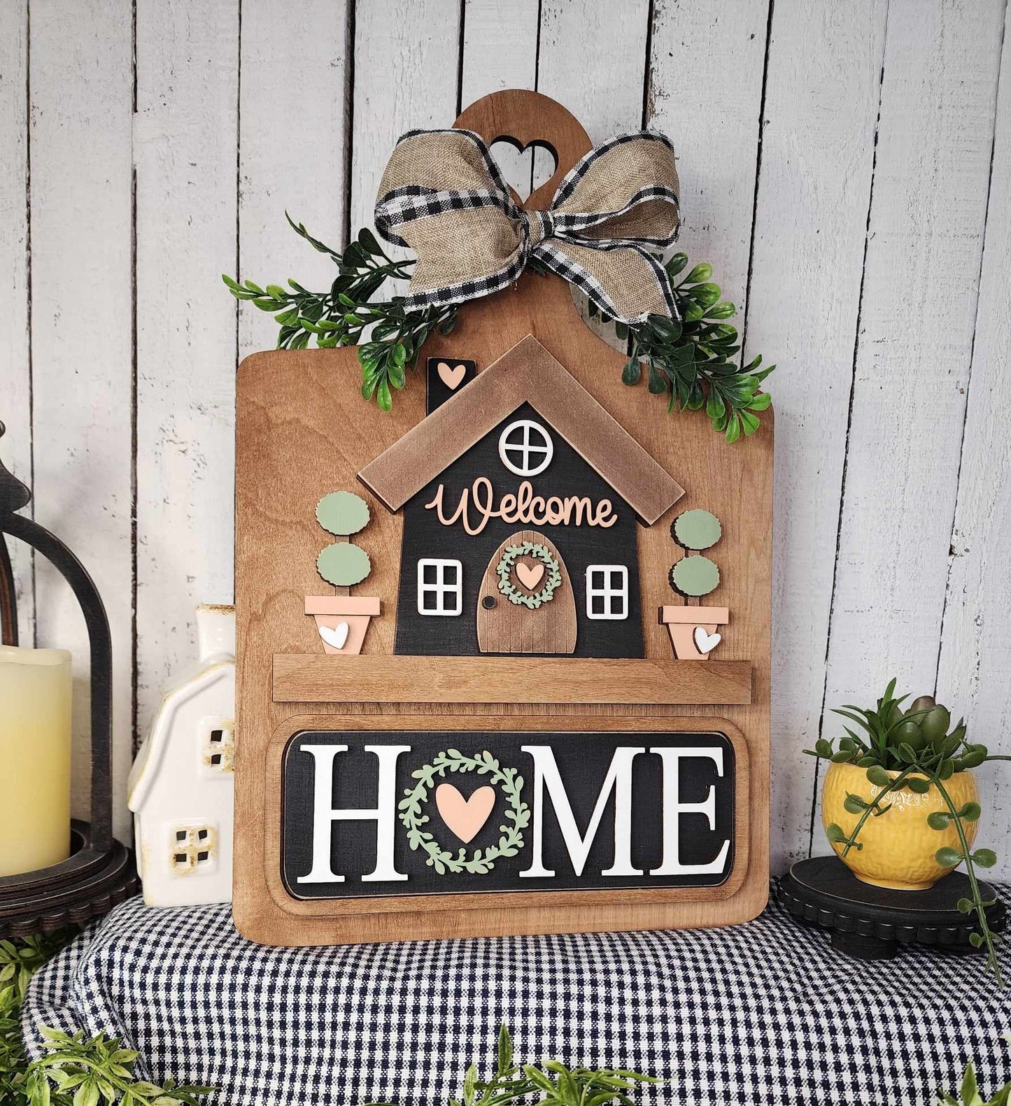 Welcome Home Truck Insert cutouts - unpainted wooden cutouts, ready for you to paint