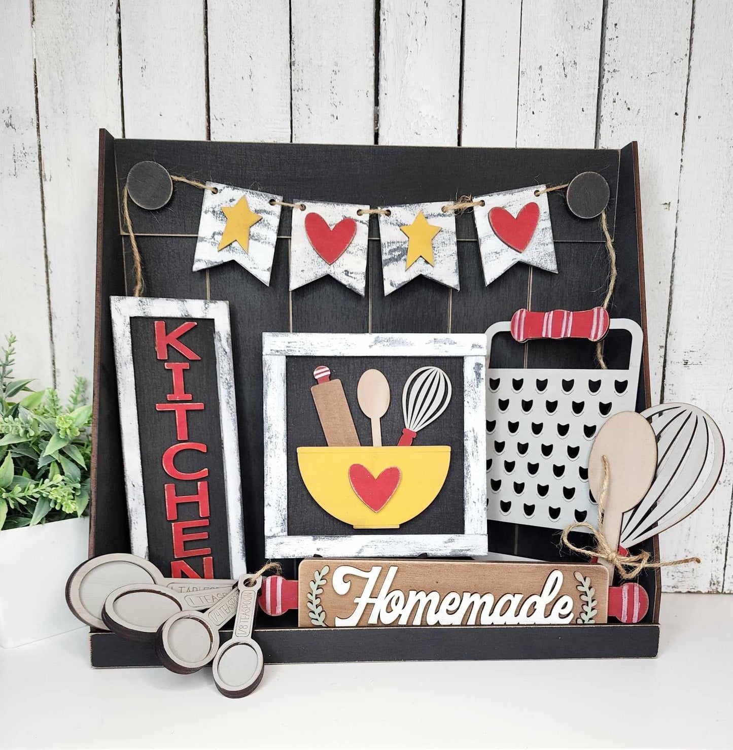 Primitive Home Collection Tiered Tray cutouts - unpainted wooden cutouts, ready for you to paint