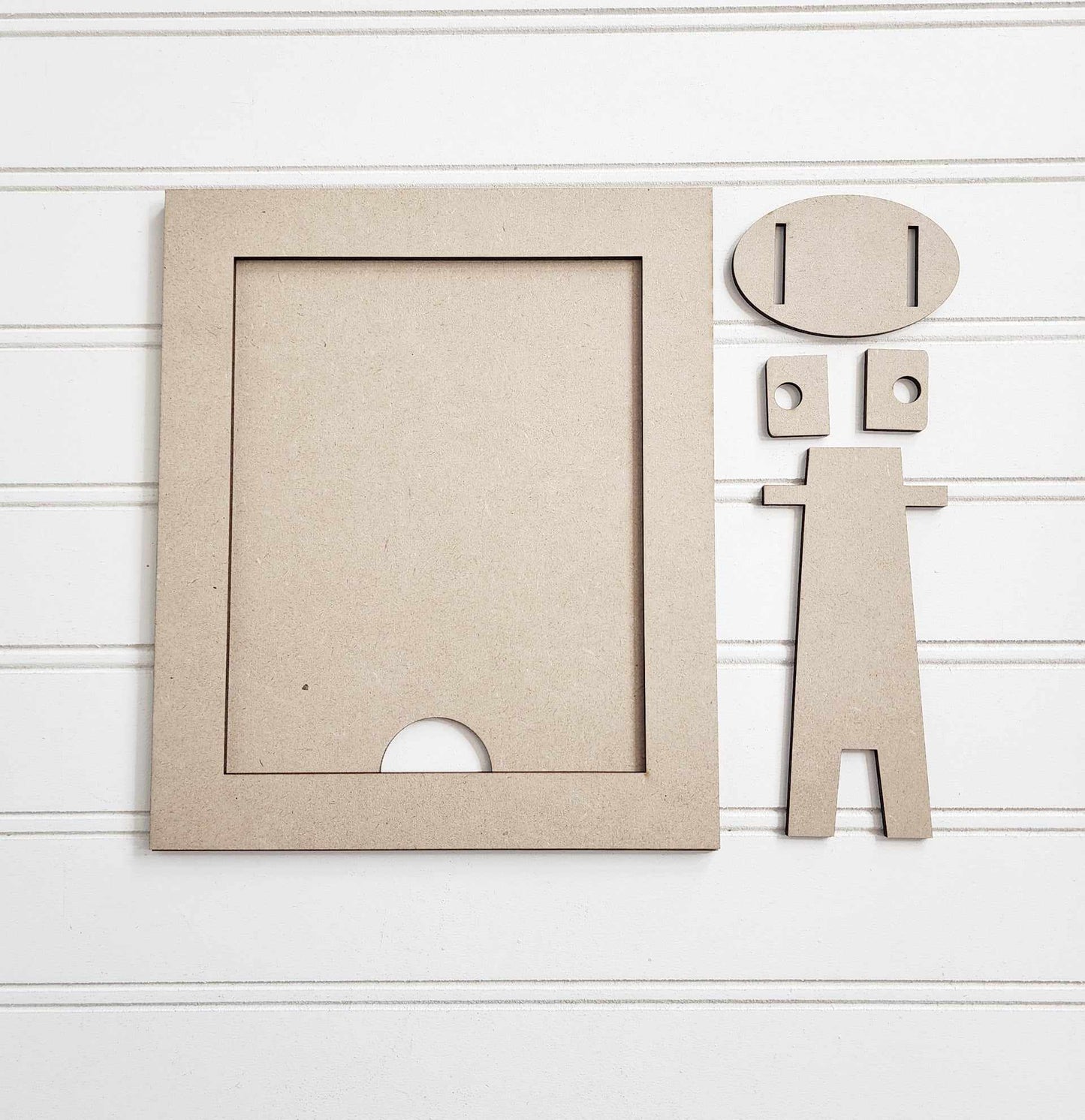 1 Picture Frame Sign Holder Only - Primitive Home Collection cutouts - unpainted wooden cutouts, ready for you to paint