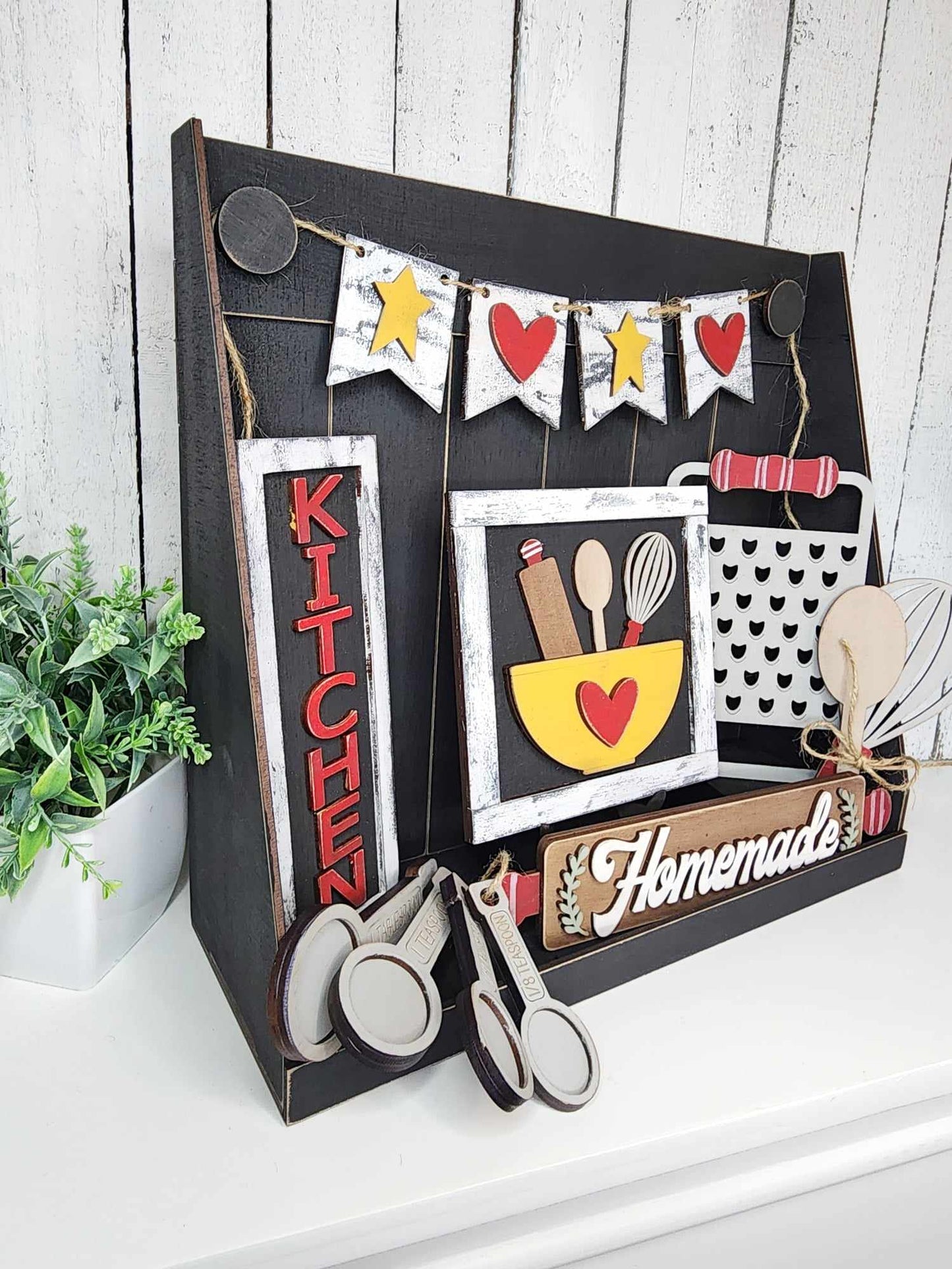 Primitive Home Collection Tiered Tray cutouts - unpainted wooden cutouts, ready for you to paint