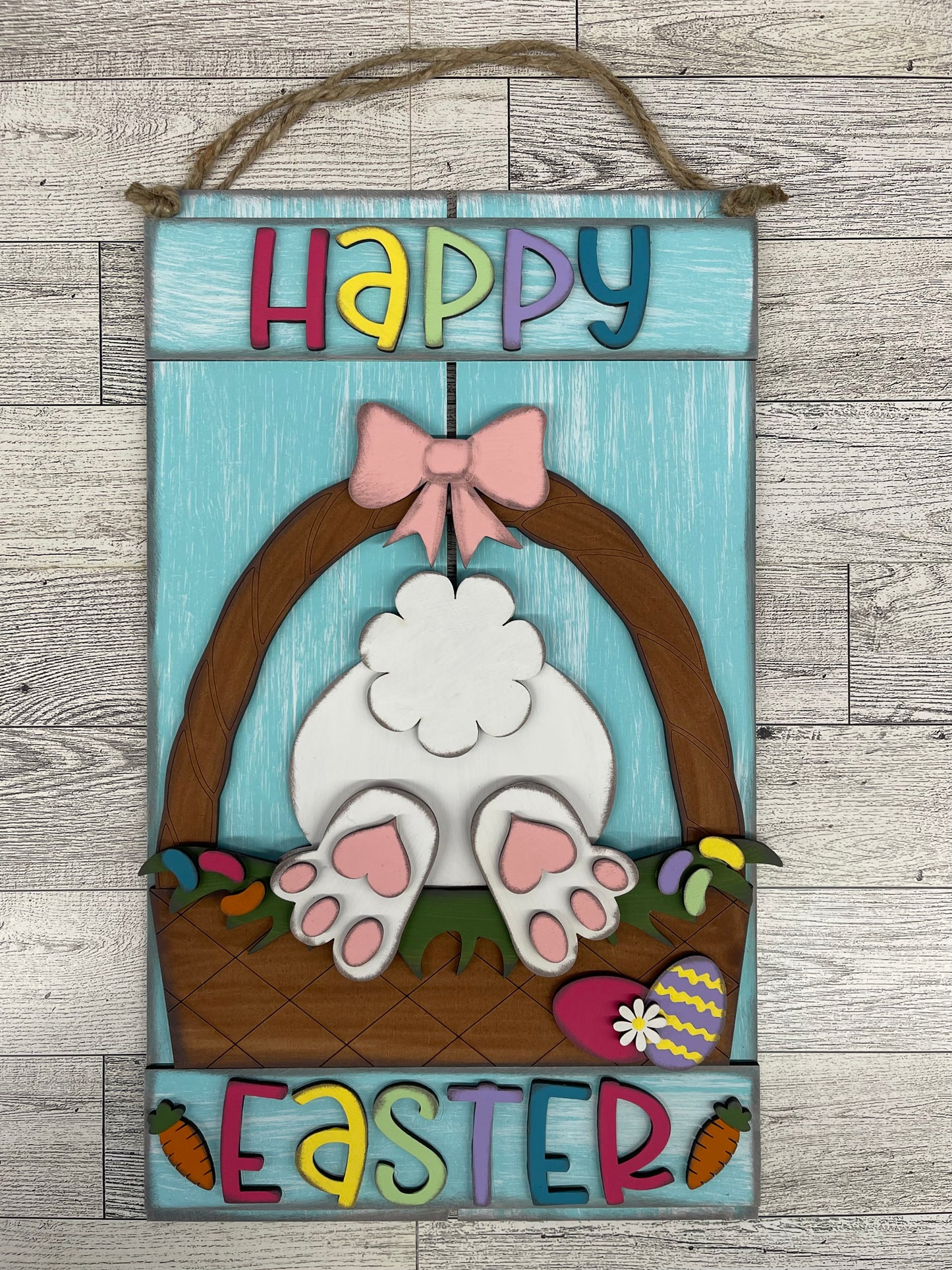 Happy Easter Bunny Butt Pallet Sign unpainted cutouts