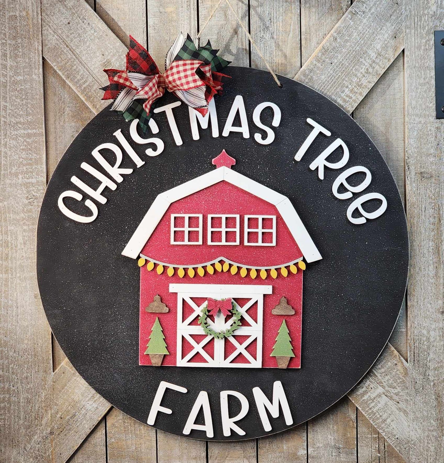 Country Christmas Tree Farm Round Door Sign unpainted cutouts (Copy)
