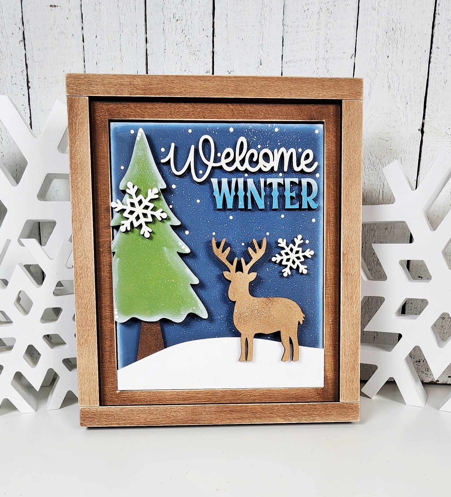 Winter Cabin Collection Sign Trio - unpainted cutouts