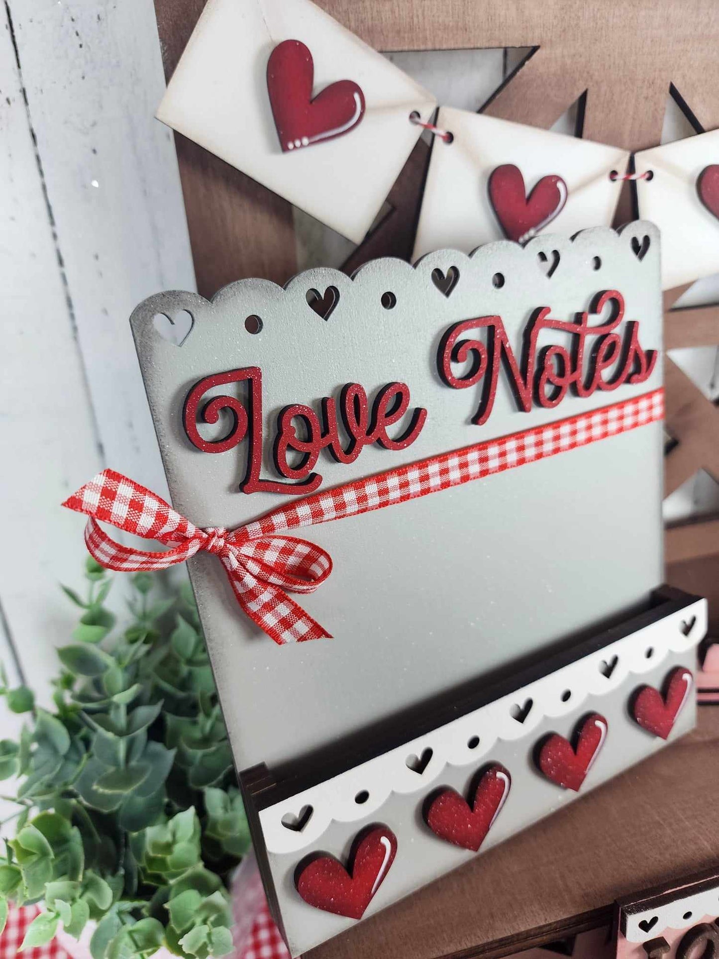 Be Mine Valentine Collection Tiered Tray Set - unpainted cutouts