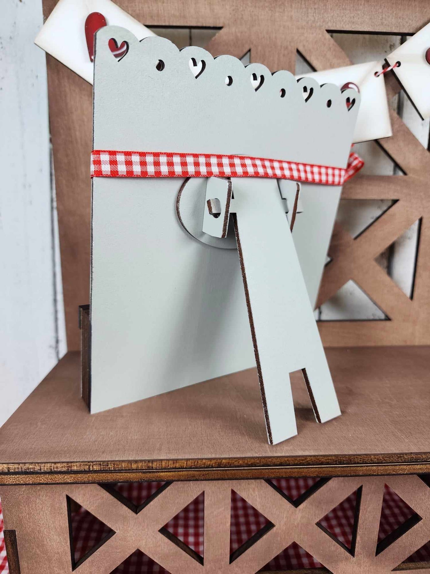 Be Mine Valentine Collection Tiered Tray Set - unpainted cutouts