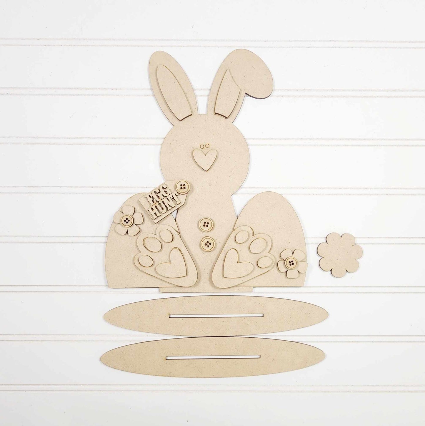 Bunny Shelf Sitter - Easter Prim Collection unpainted wooden cutout, ready for you to paint