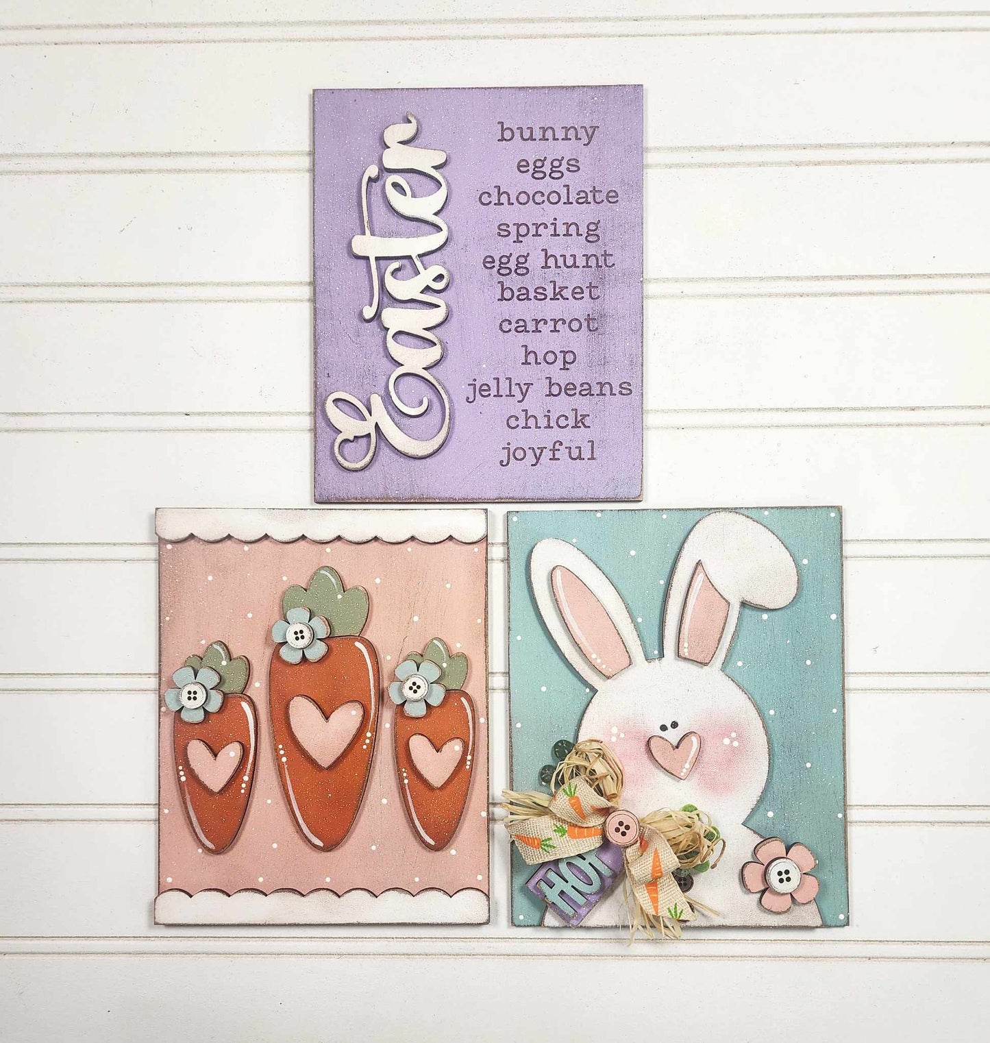 Painted Prim Easter Collection Sign Trio