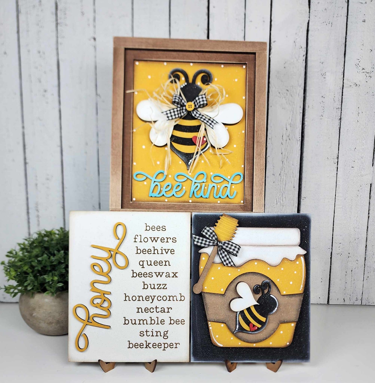 Hello Honey Collection Sign Trio - unpainted cutouts