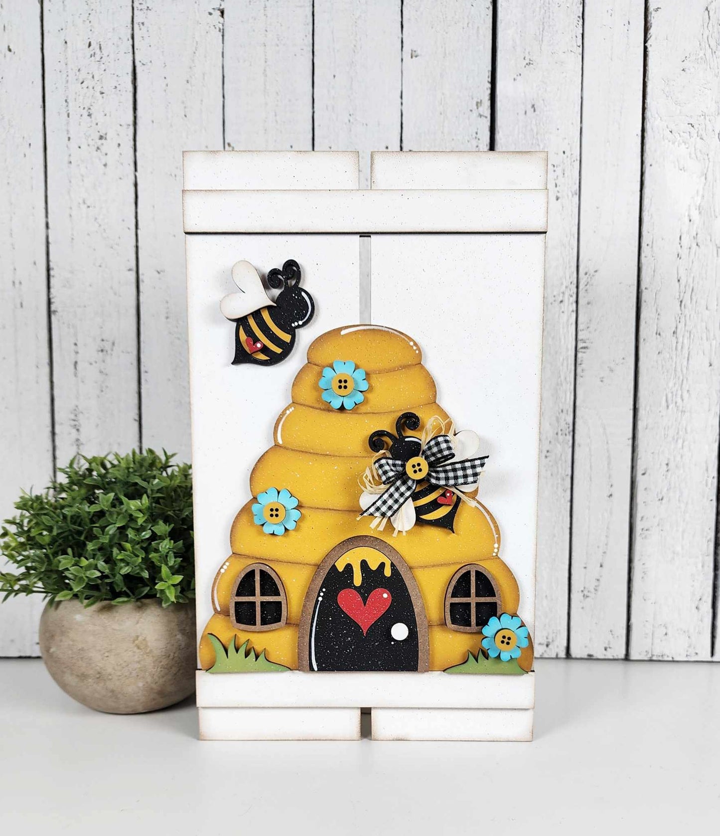 Bee Hive - Hello Honey Collection unpainted wooden cutout, ready for you to paint