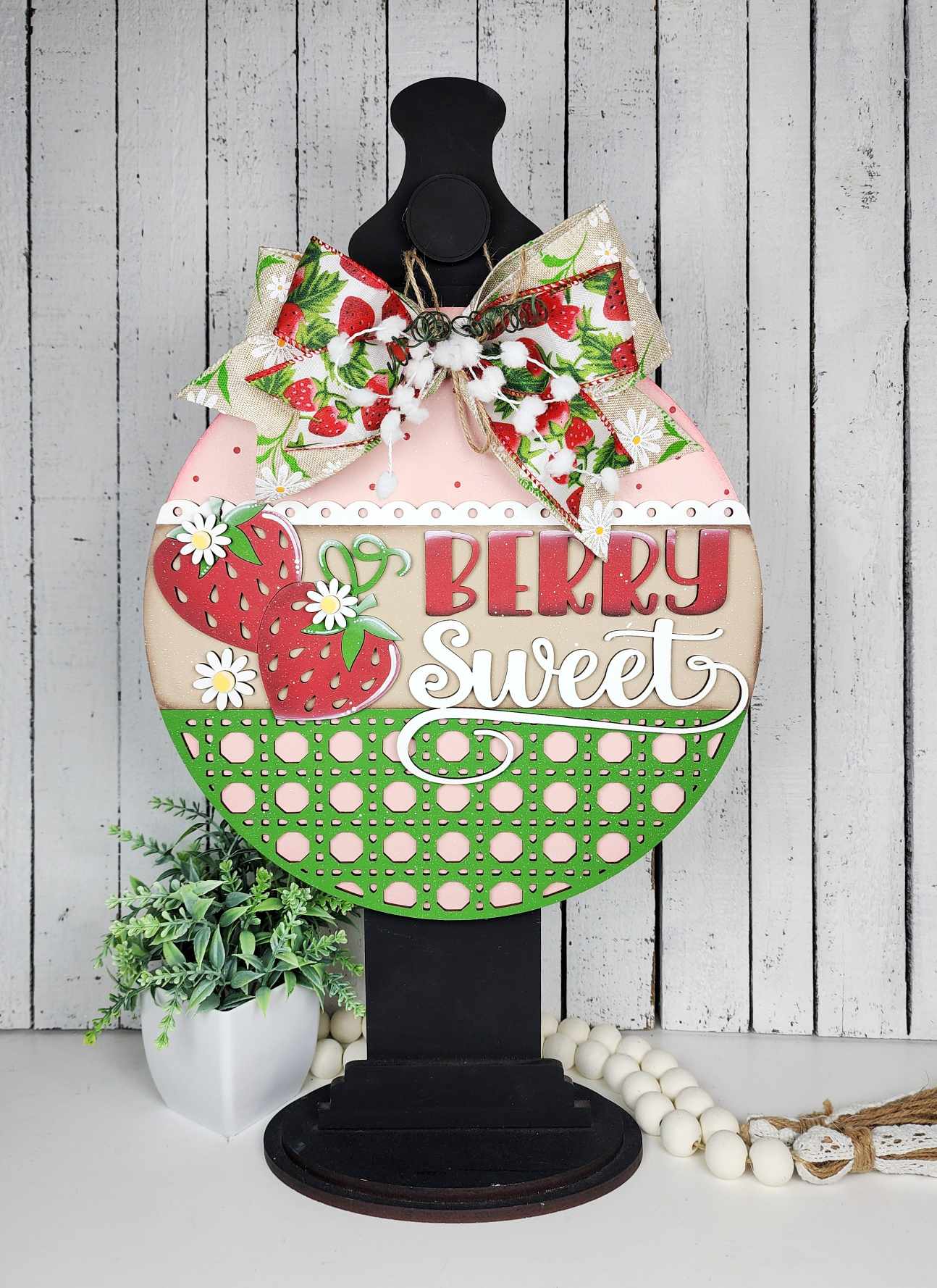 Berry Sweet door sign - unpainted wooden cutouts, ready for you to paint