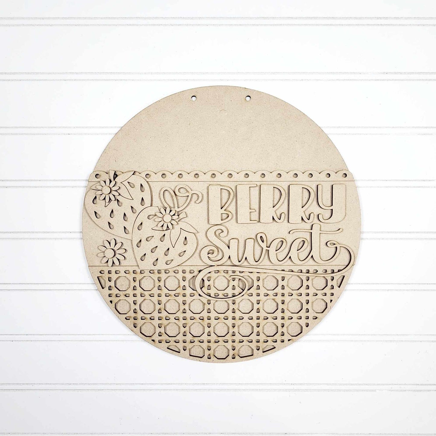 Berry Sweet door sign - unpainted wooden cutouts, ready for you to paint