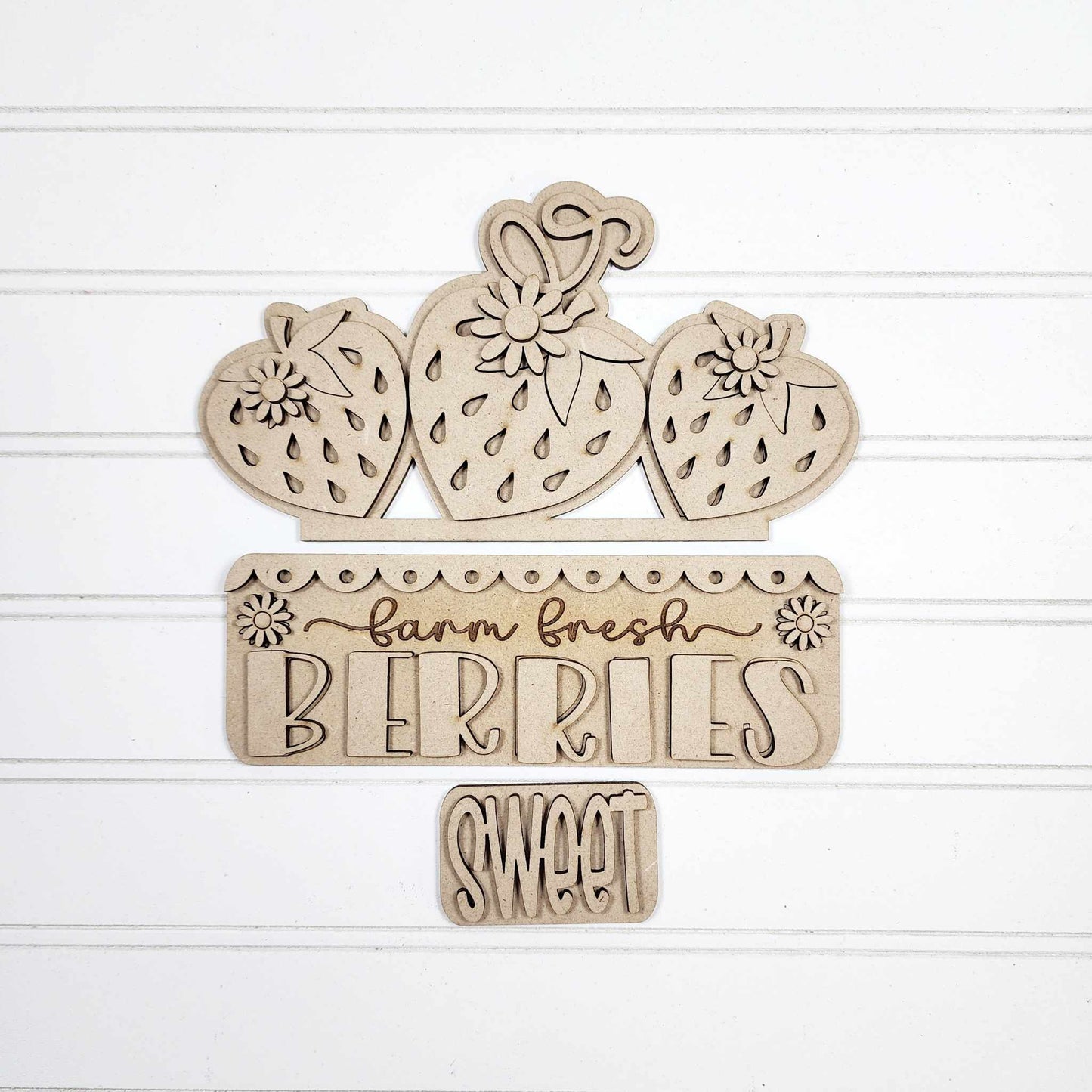 Berry Sweet Truck insert - wood pieces, unpainted wood cutouts, ready for you to paint