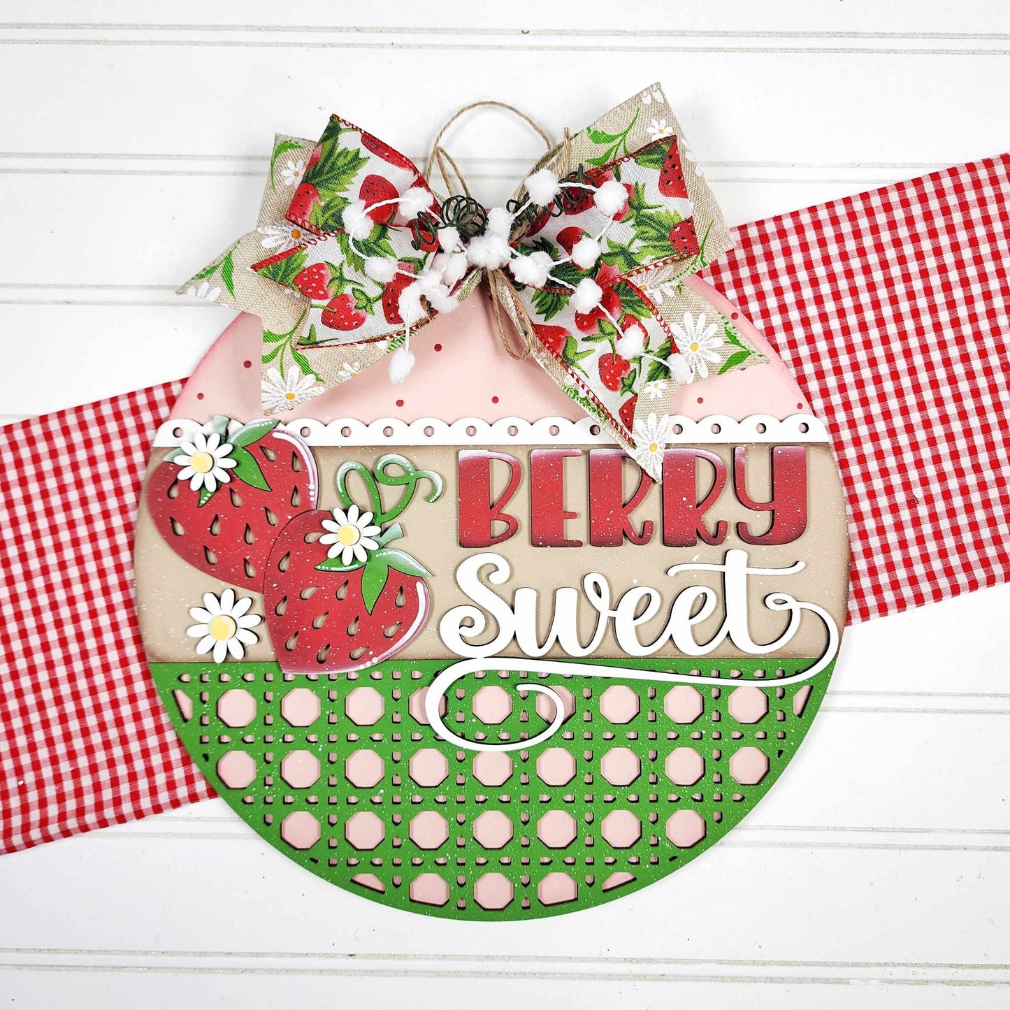 Berry Sweet door sign - unpainted wooden cutouts, ready for you to paint
