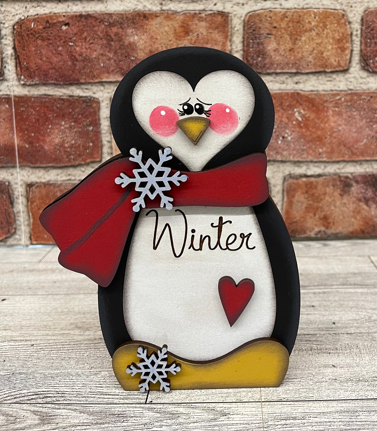 Penguin Chunky shelf sitters cutouts, unpainted wooden cutout, ready for you to paint