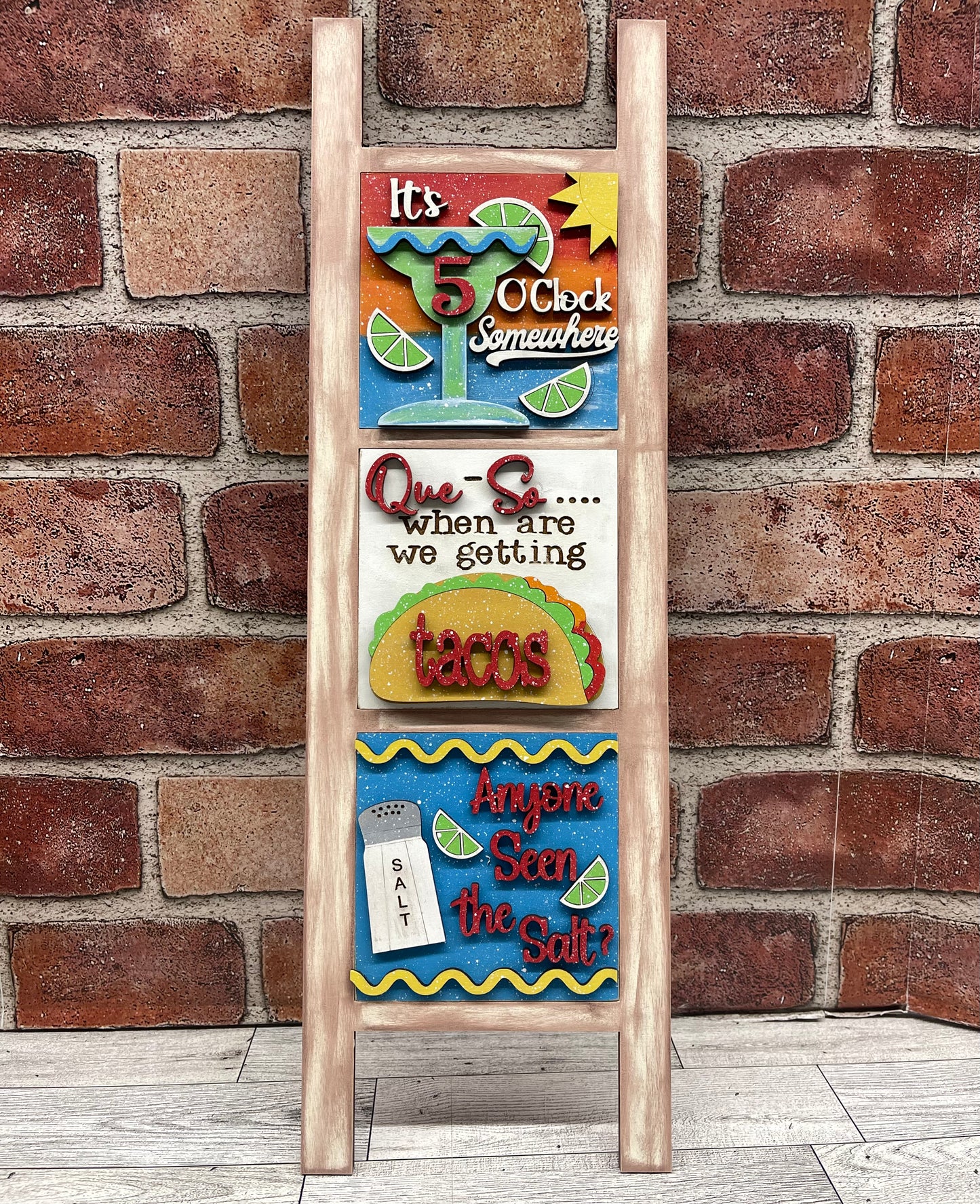 Cinco De Mayo Blocks only Kit, DIY Unpainted Wooden Kit, DIY Blocks for Leaning Ladder Kit