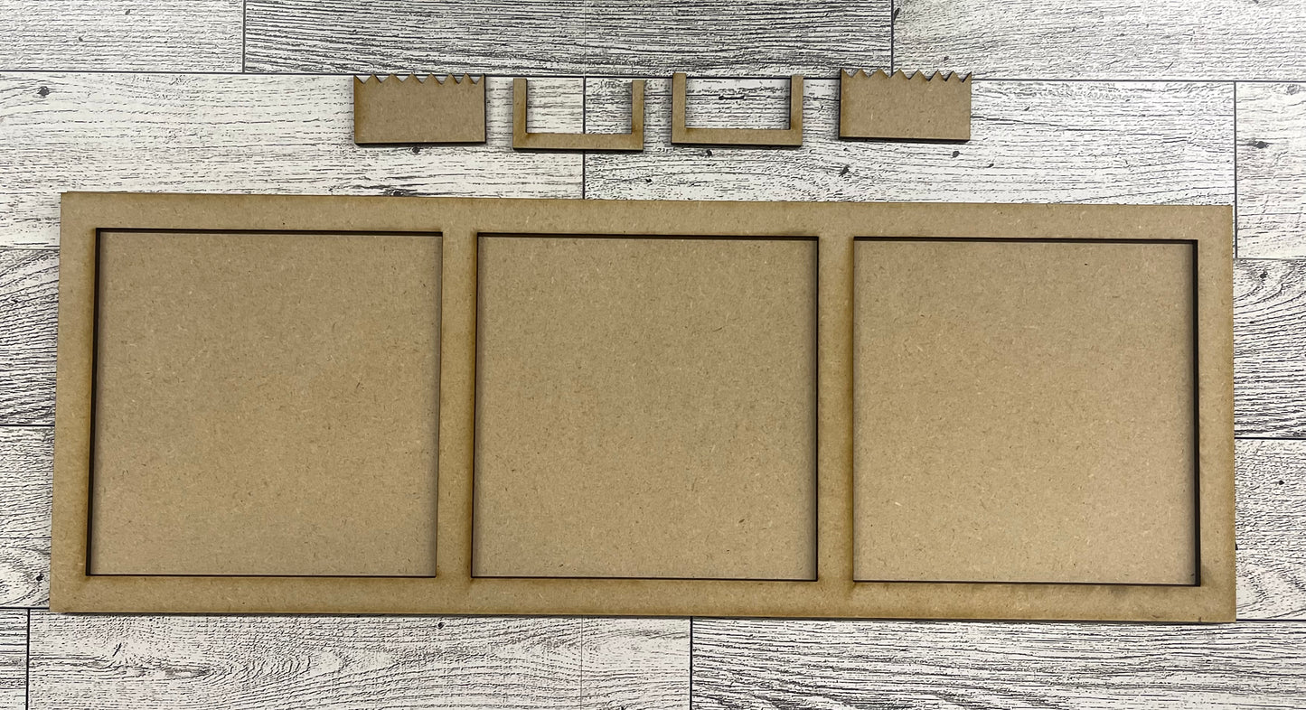 Frame for Leaning ladder inserts and sign cutouts - unpainted wooden cutouts, ready for you to paint