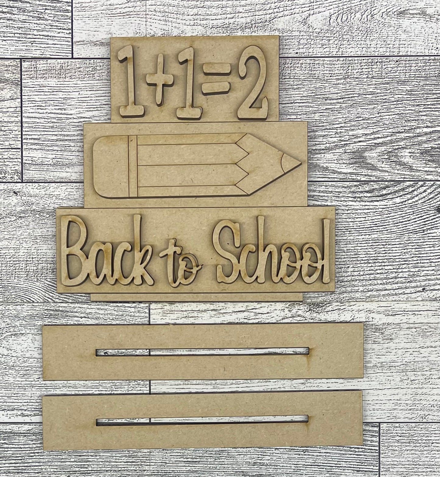 Teacher word stacker kits - wood pieces, unpainted wood cutouts, ready for you to paint, scrapbook paper is not included lol
