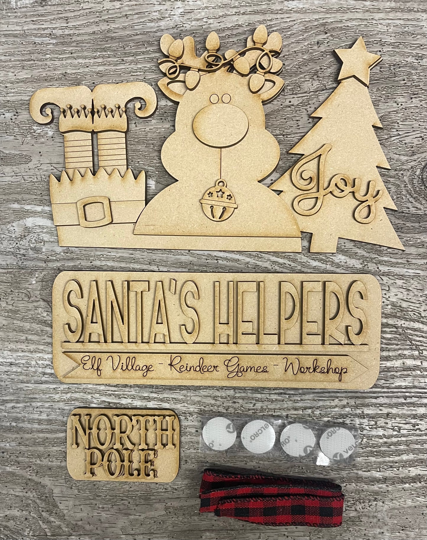 Christmas- Santa’s Helpers Truck insert only, unpainted wood cutouts, ready for you to paint, does not includes truck