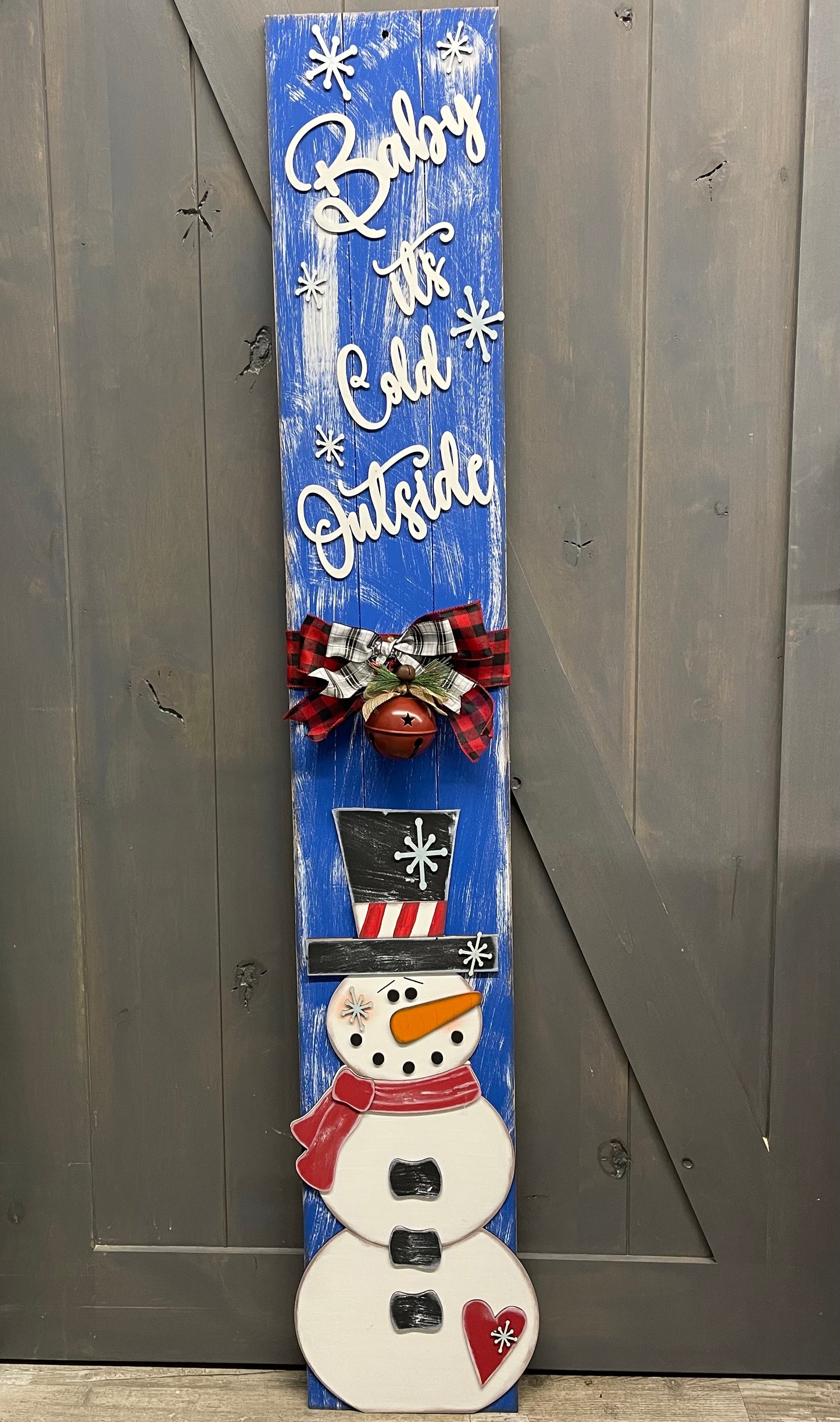 Baby it’s Cold Outside porch leaner kit - wood pieces, unpainted wood cutouts, ready for you to paint, sign backer is not included