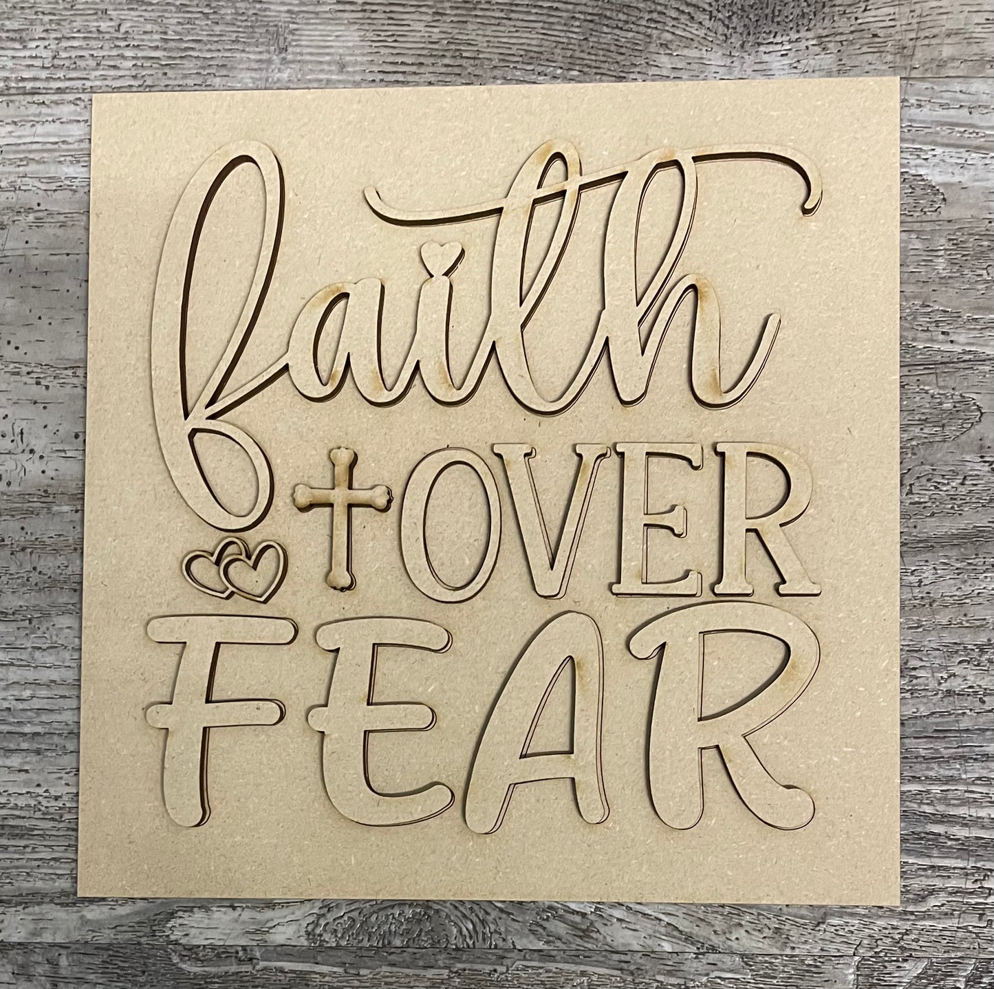 December monthly Everyday themed - Faith over Fear unpainted kit