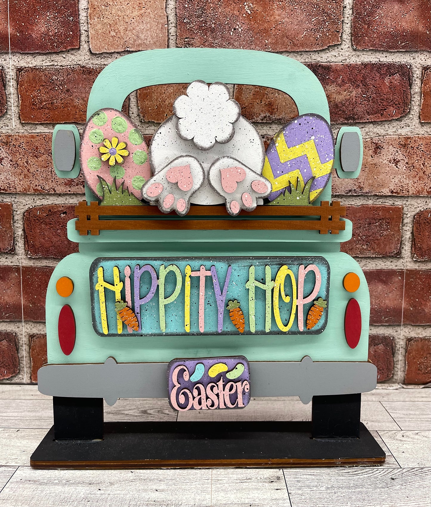 Easter Bunny Butt Truck insert only, unpainted wood cutouts, ready for you to paint, does not include truck