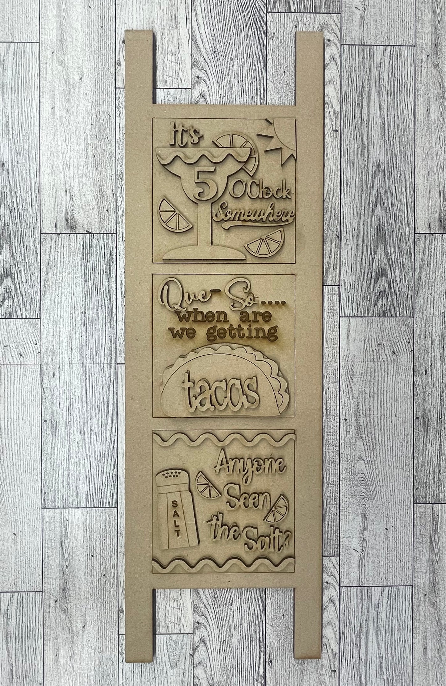 Cinco De Mayo Blocks only Kit, DIY Unpainted Wooden Kit, DIY Blocks for Leaning Ladder Kit