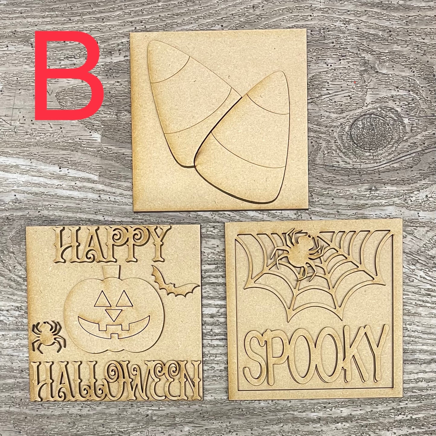 Sets of 3 Halloween Blocks only Kit, DIY Unpainted Wooden Kit, DIY Blocks for Leaning Ladder Kit (Copy)