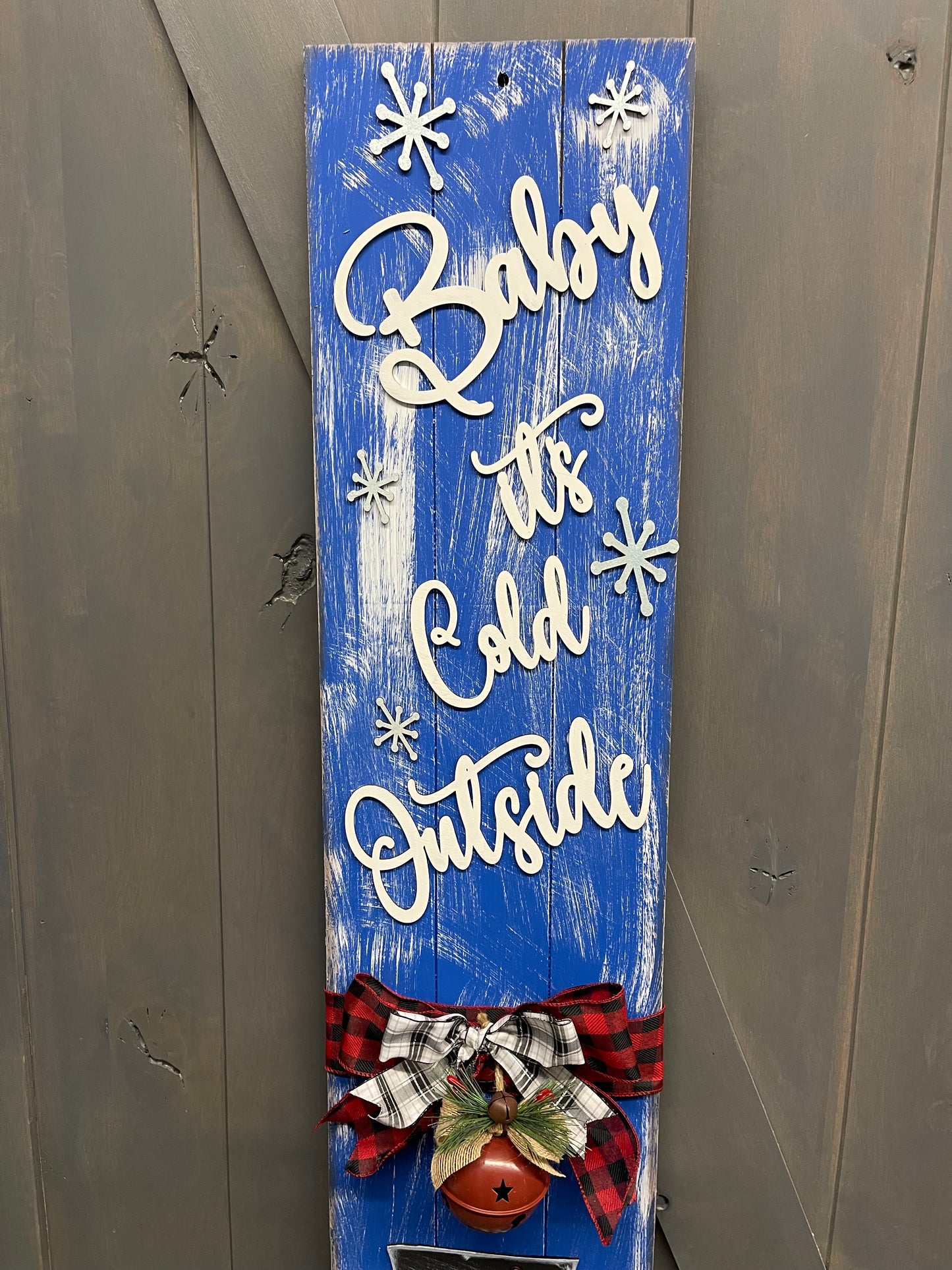 Baby it’s Cold Outside porch leaner kit - wood pieces, unpainted wood cutouts, ready for you to paint, sign backer is not included