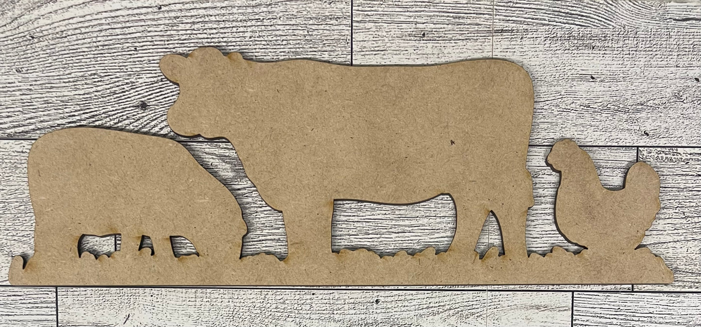 Country before it was cool- Unfinished wooden cutout piece, backer sign not included