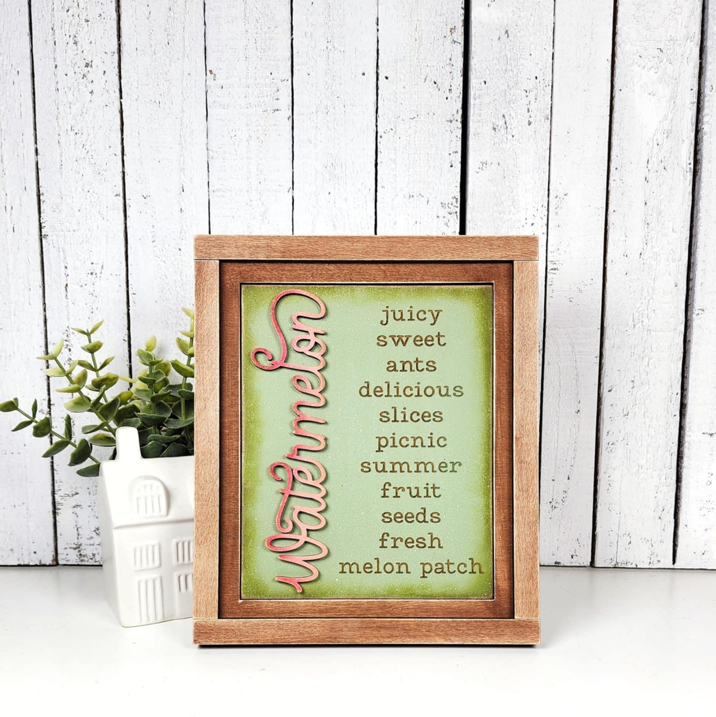 Vintage Watermelon Collection Sign Trio - unpainted cutouts