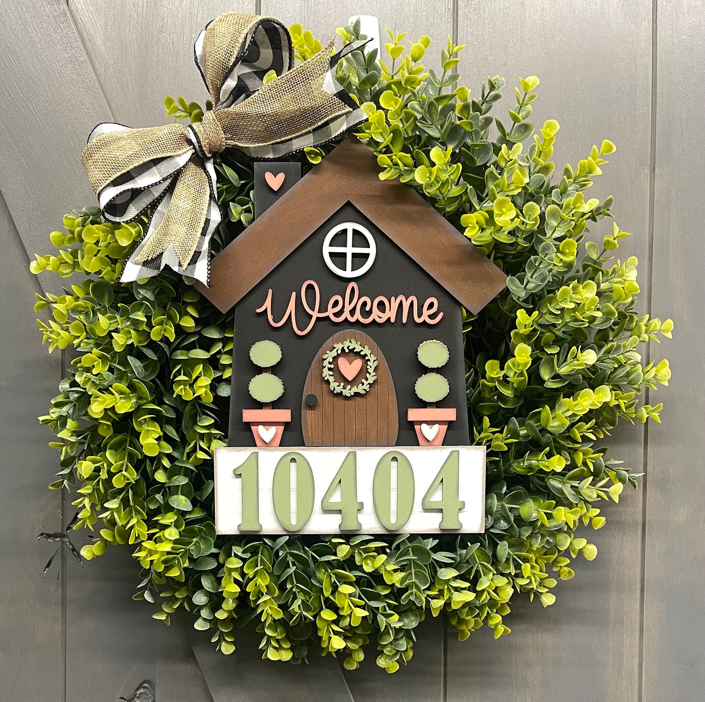 Welcome Home sign for wreath, standing or hanging cutouts - unpainted wooden cutouts, ready for you to paint