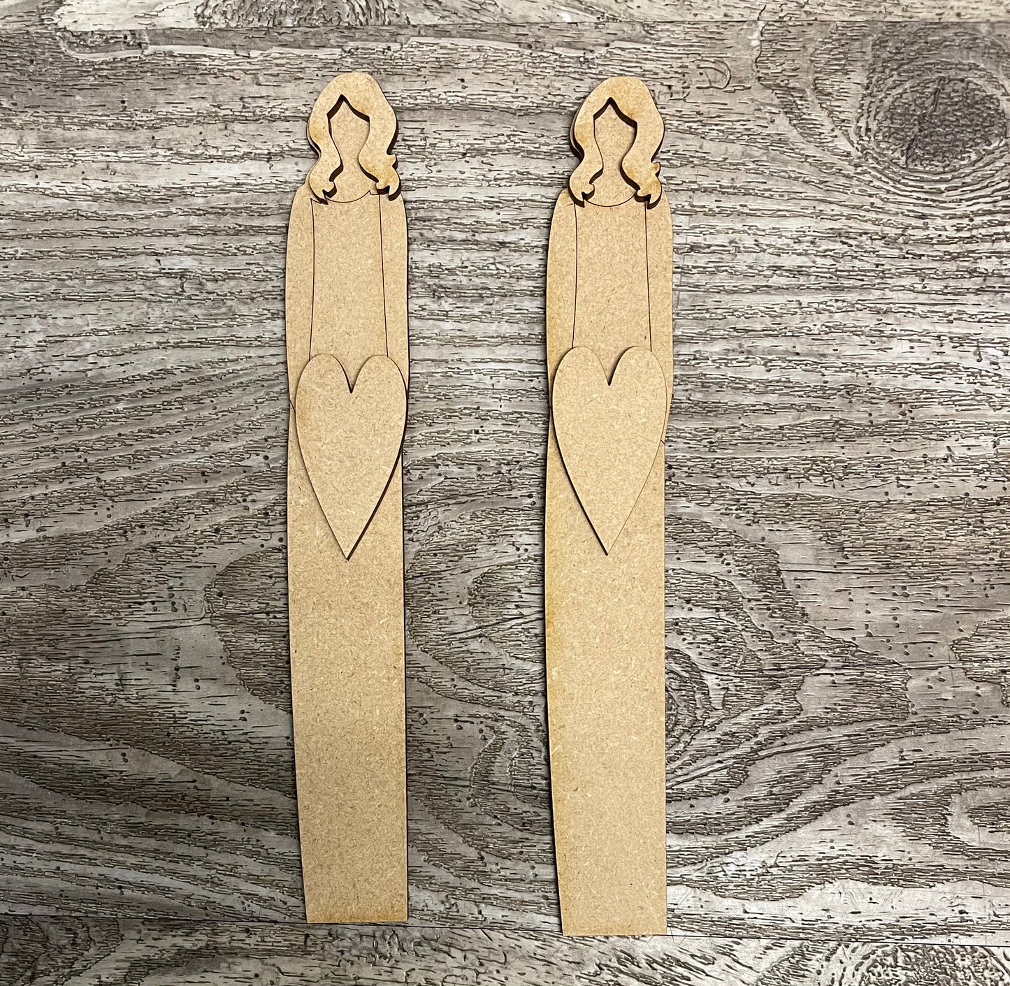Painterly Angel pieces only, 2 sets - wood pieces, unpainted wood cutouts, ready for you to paint