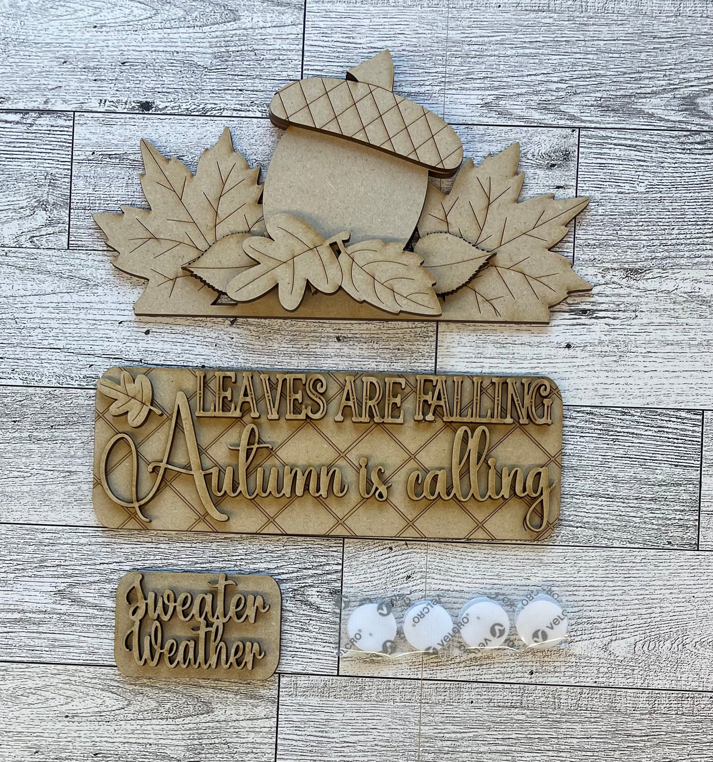 Autumn is calling, Fall Truck insert only, unpainted wood cutouts, ready for you to paint