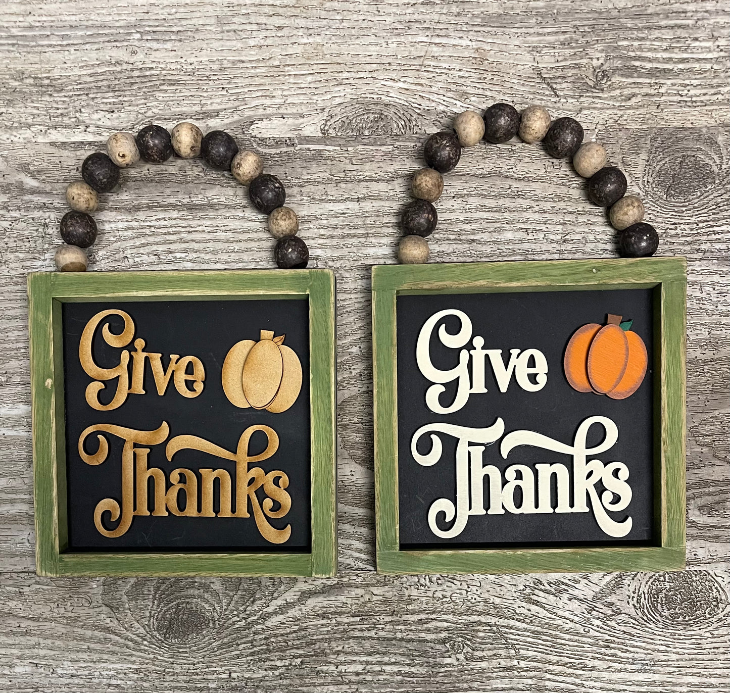 Give Thanks Sign Kit, DIY Kit - unpainted wood cutouts