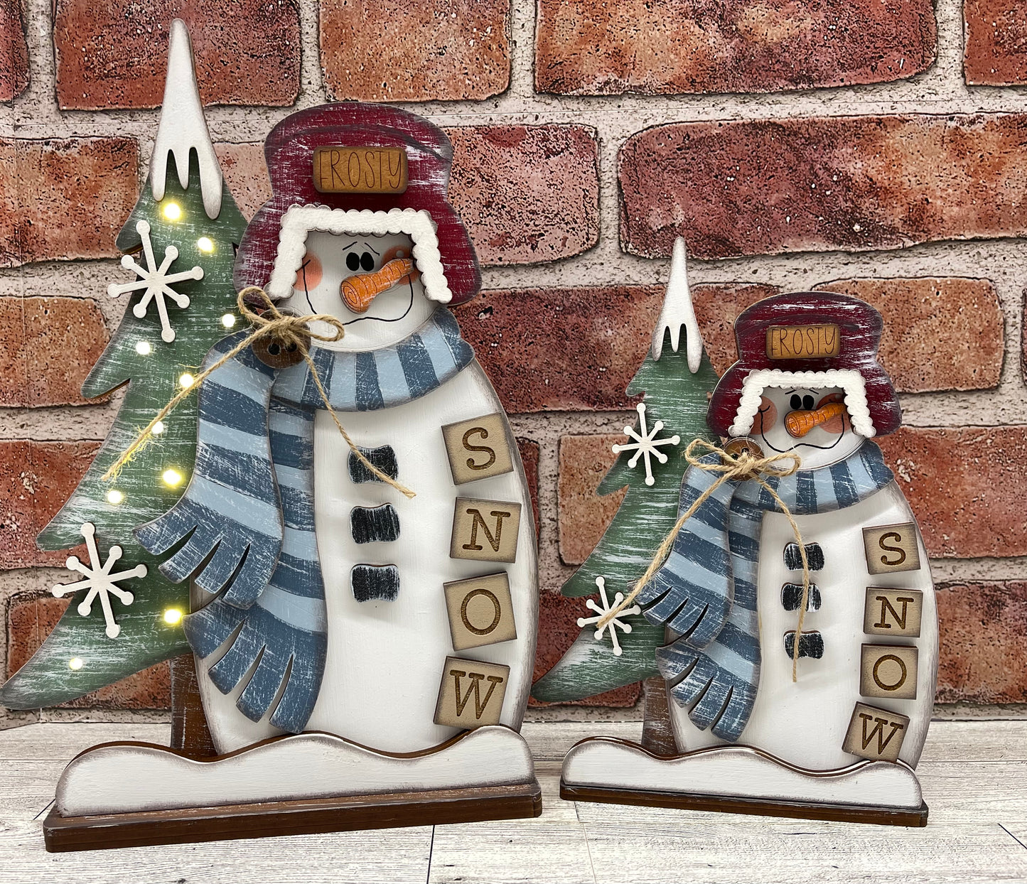 Snowman with Tree Stander unpainted cutouts